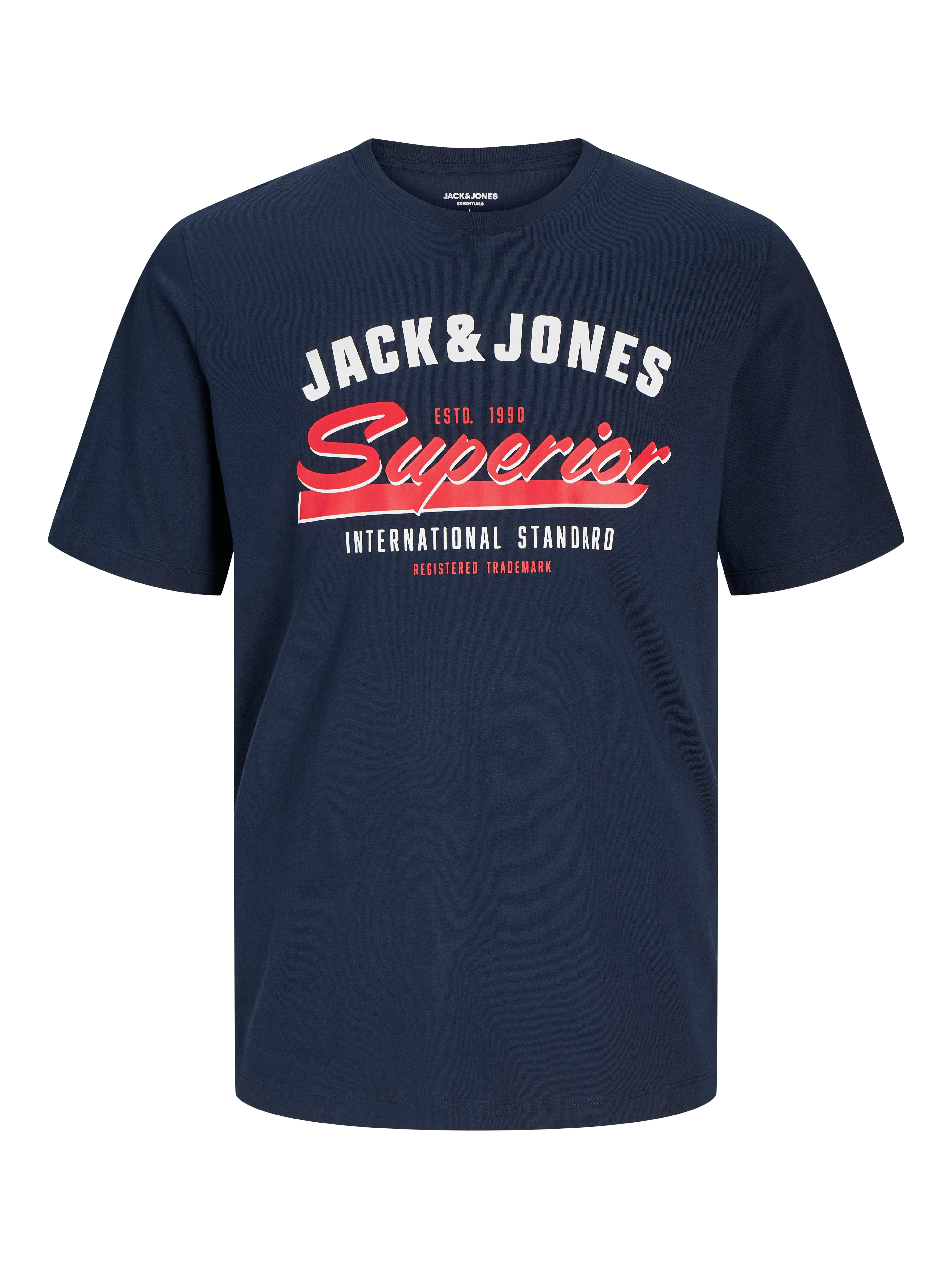 Jack & Jones Shirt met ronde hals JJELOGO TEE SS O-NECK 2 COL SS25 5PK MP (set 5-delig)