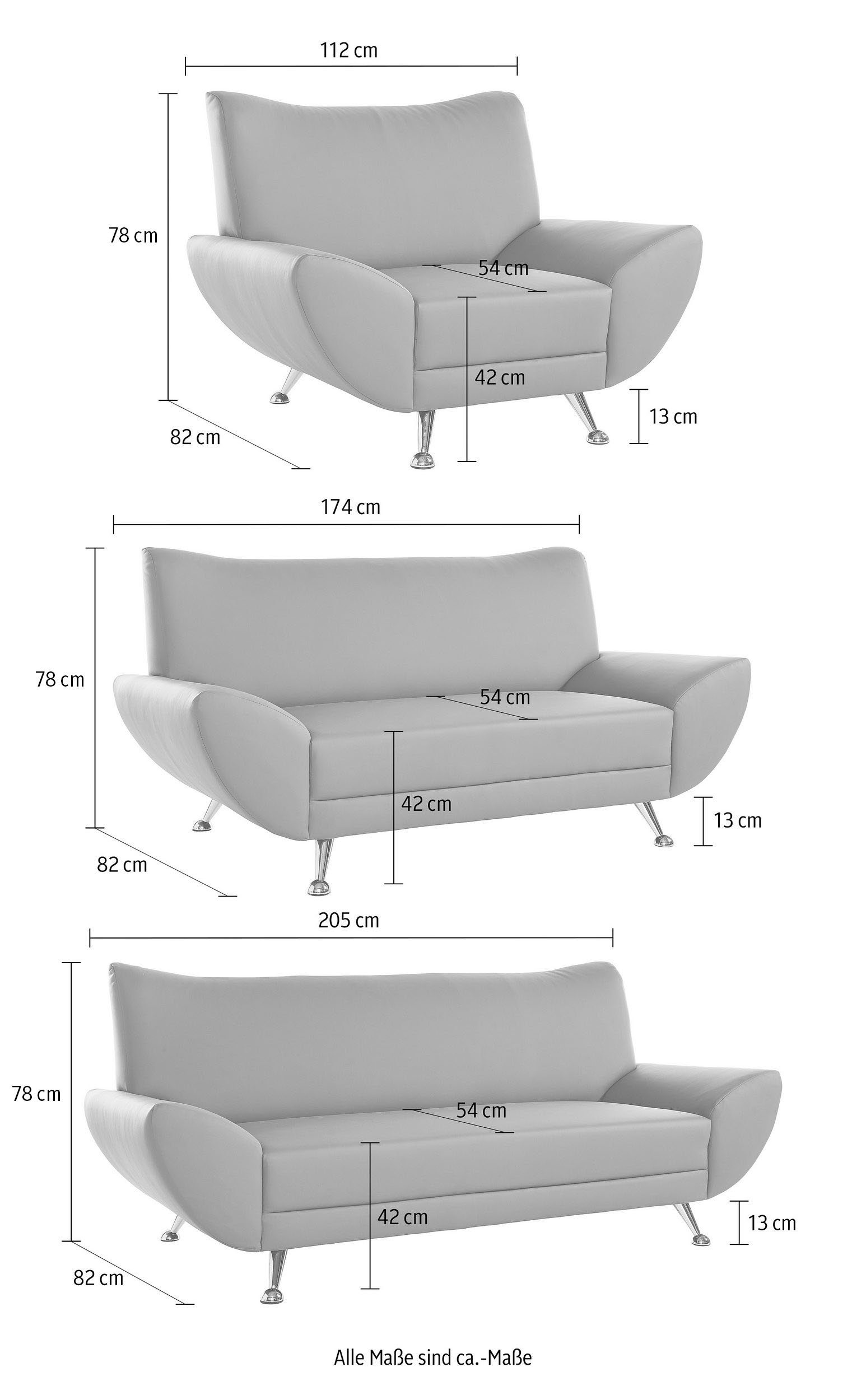 INOSIGN Zithoek Saltare elegant en comfortabel, OTTO's Choice, 3-2-1 (3-delig)