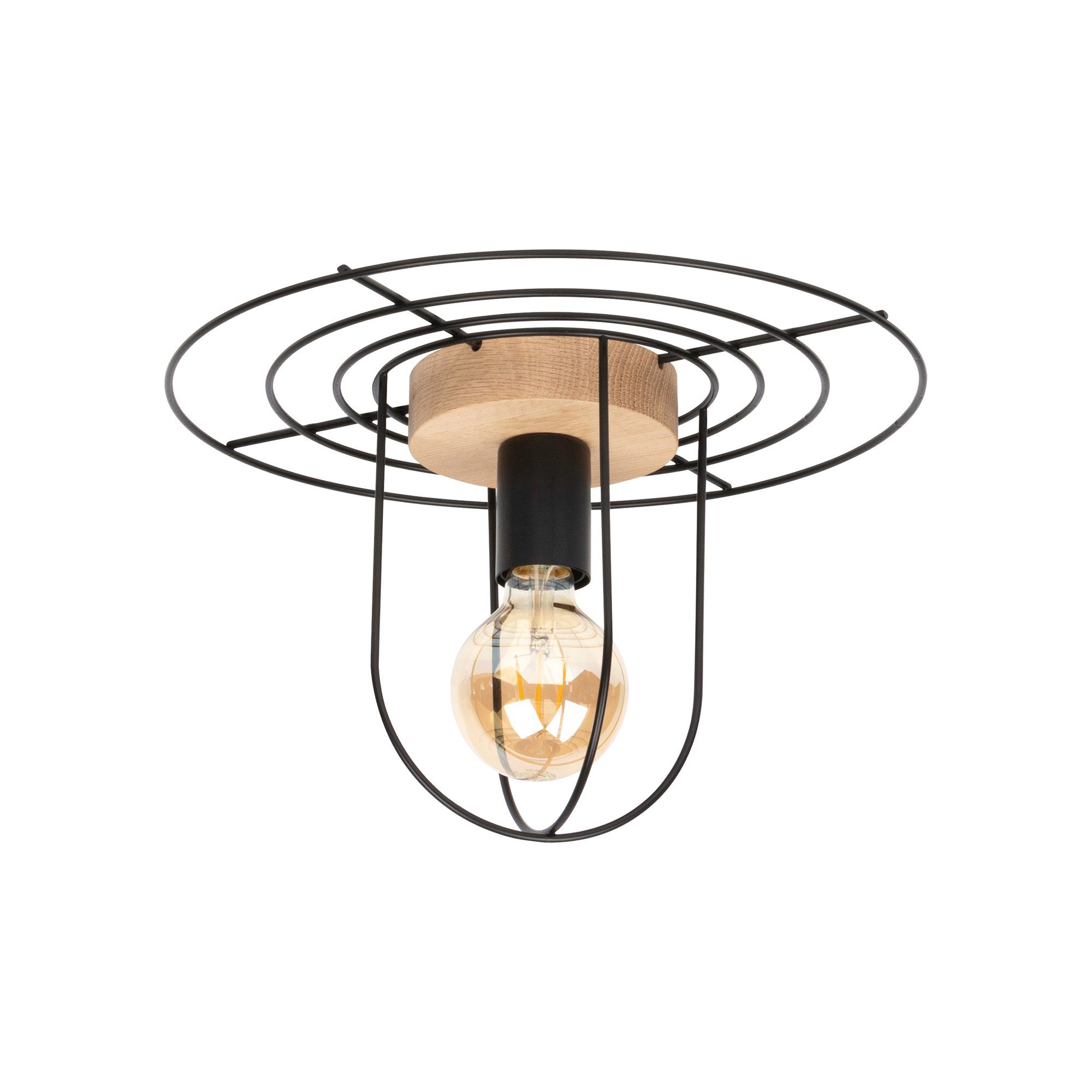 SPOT Light Plafondlamp CHESTER Modern design, van eikenhout en metaal, duurzaam plafondlampen zwart