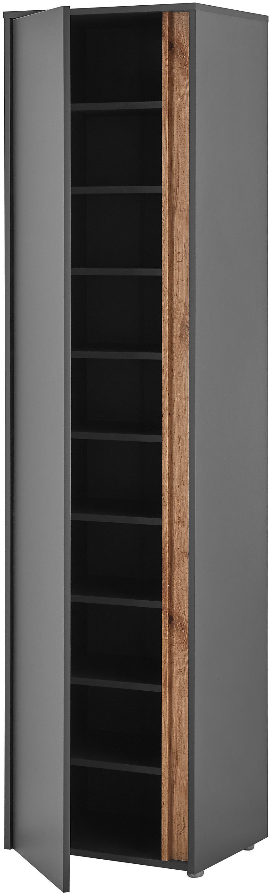 INOSIGN Halmeubelset GIRON/ CiTY, Garderobe in Wotan Eik, moderne garderobekast bevat kast, commode, spiegel, paneel & schoenenbank + zitkussen (complete set, 5-delig)