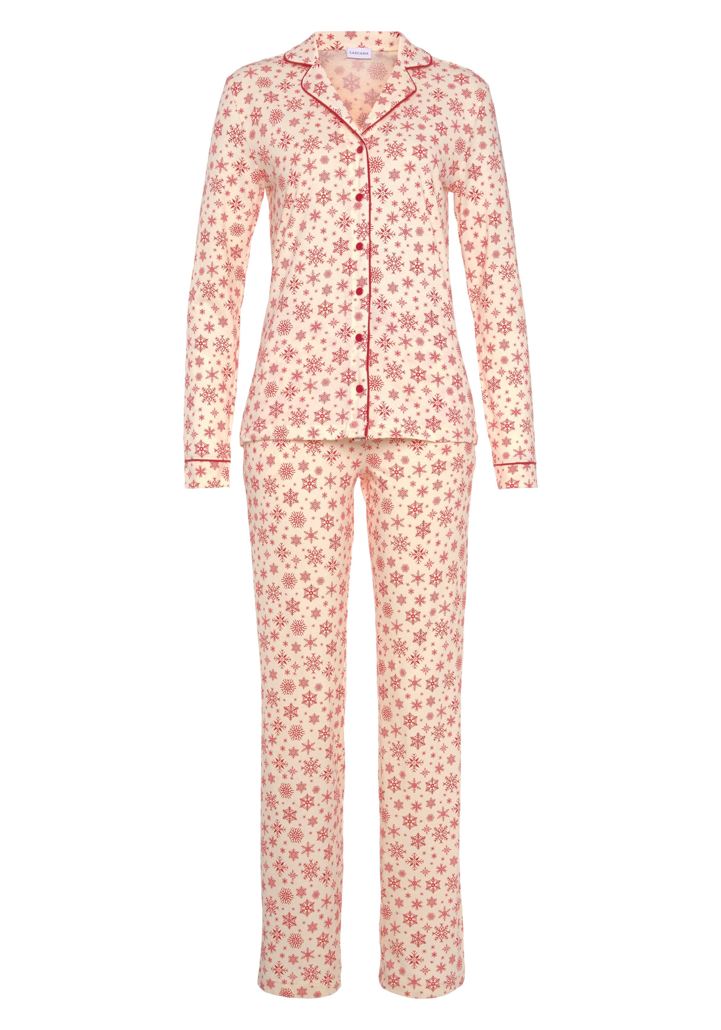 Lascana Pyjama met winterse print