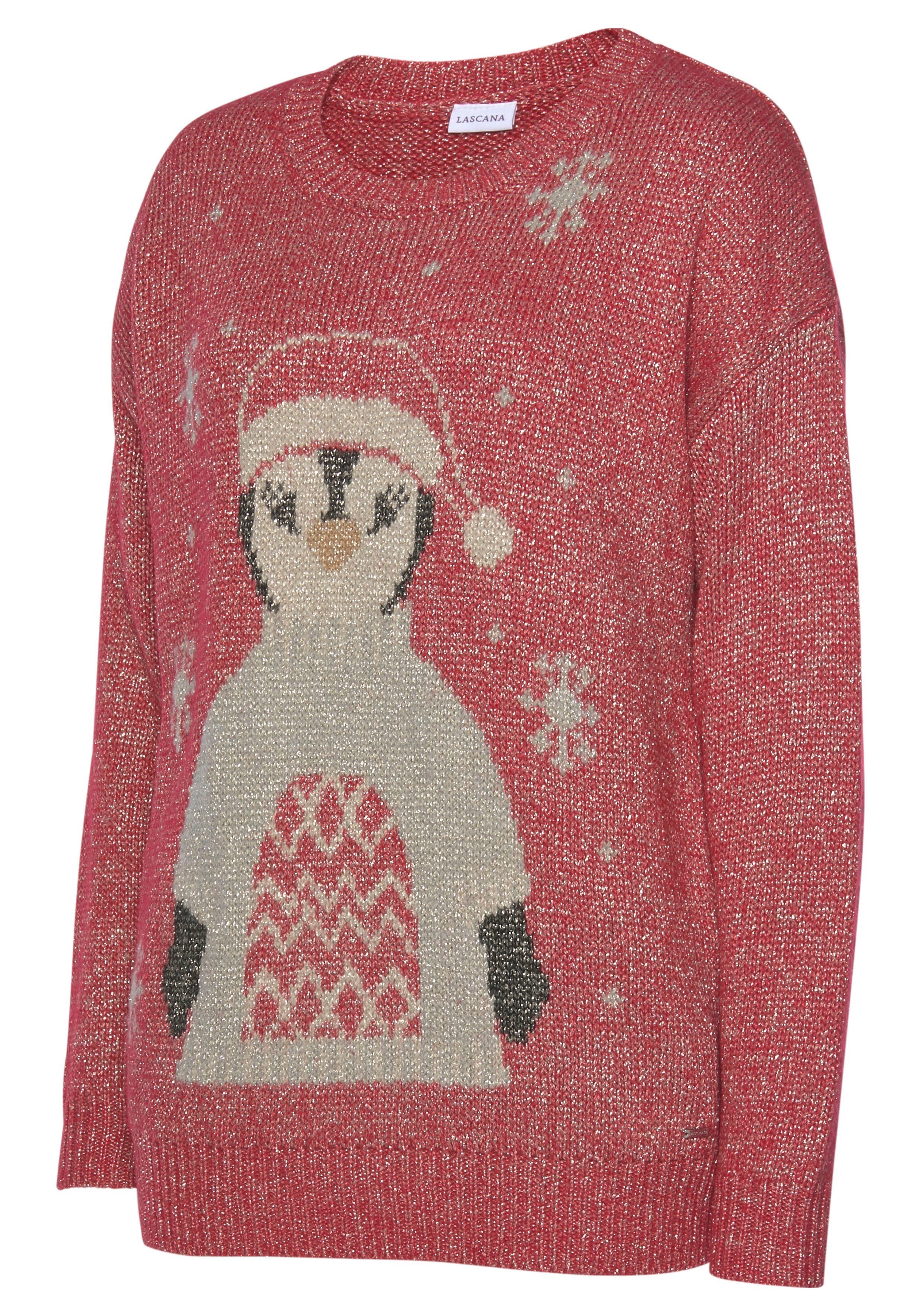 Lascana Sweater Kersttrui met ingebreid motief, loungewear