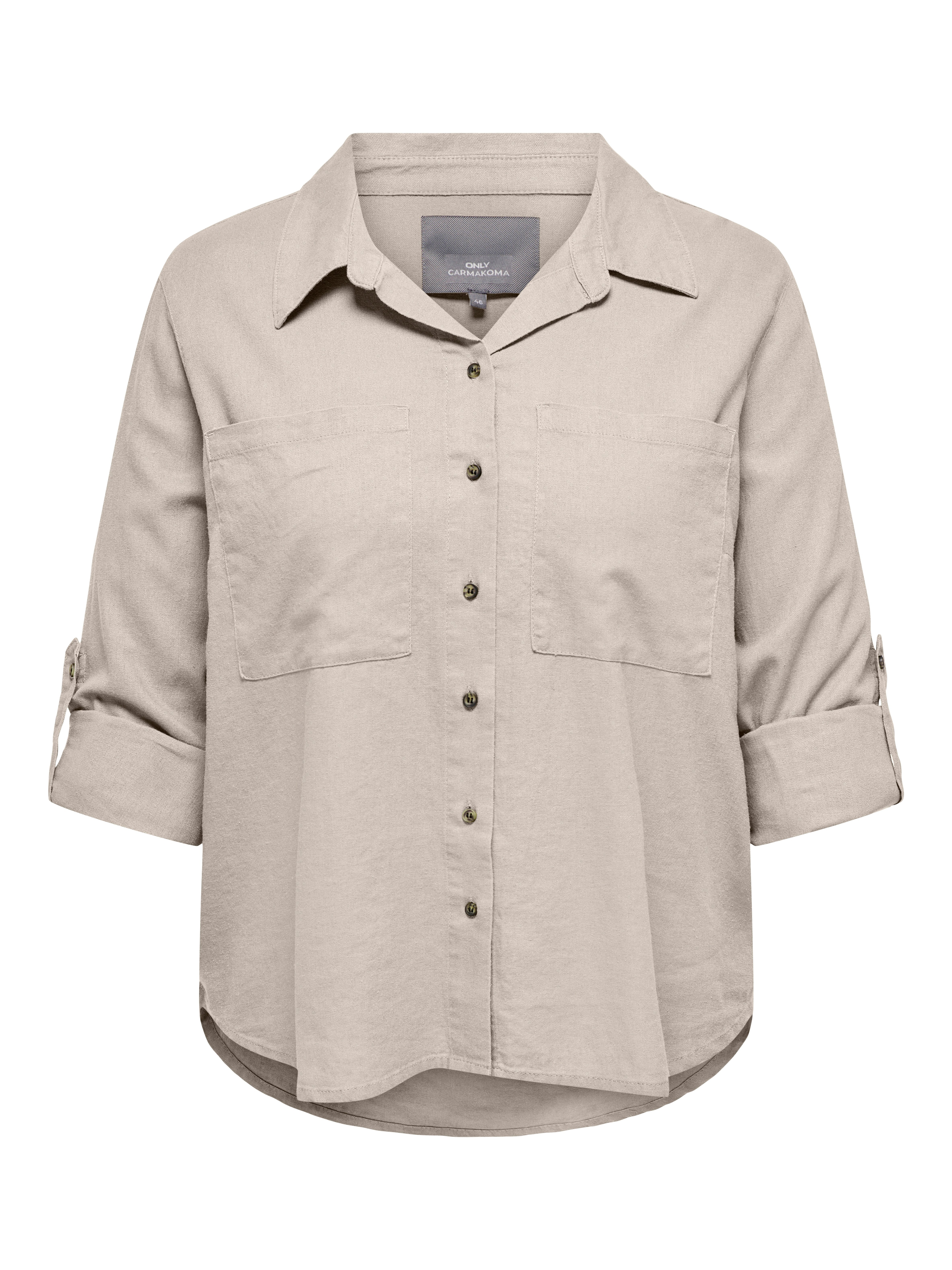 ONLY CARMAKOMA Blouse met lange mouwen CARYASMIN-CARO L/S LINEN SHIRT PNT