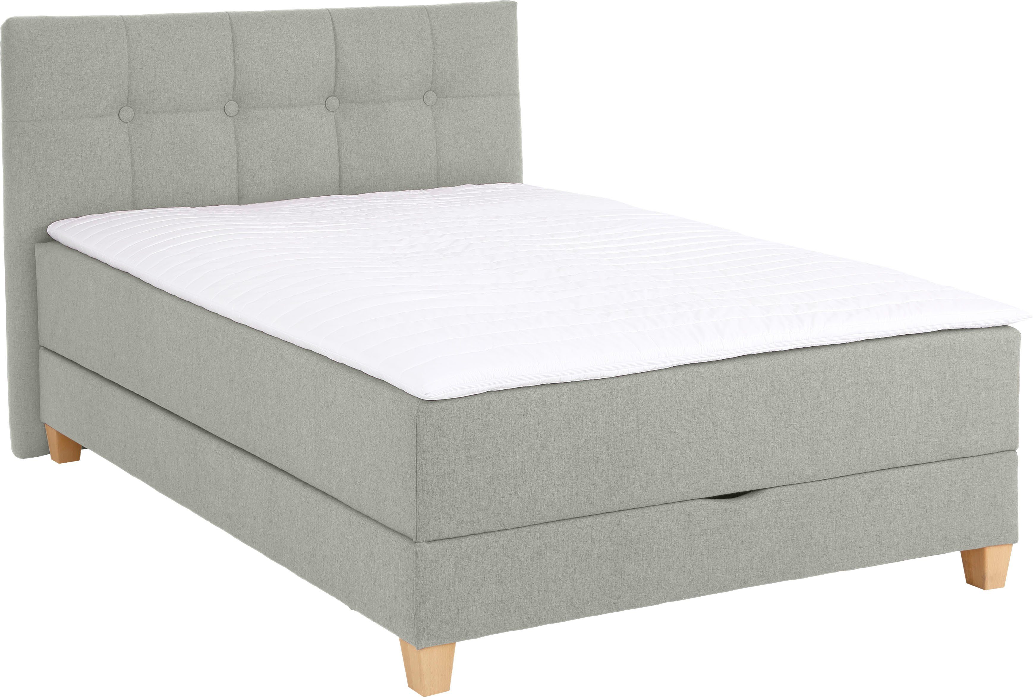 Home affaire Boxspring Lonrai in h2, h3 & h4 en xxl - verlengde 220 cm kiesbaar, incl. topper