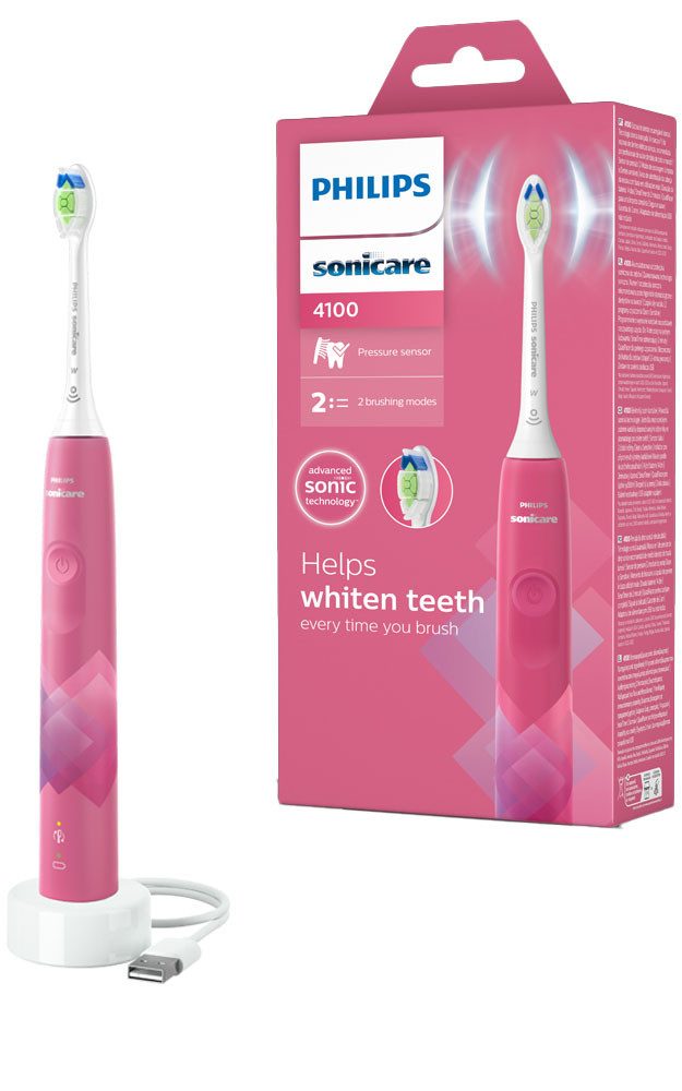 Philips Sonicare Elektrische tandenborstel Series 4100 HX3689 met geïntegreerde druksensor en 2...