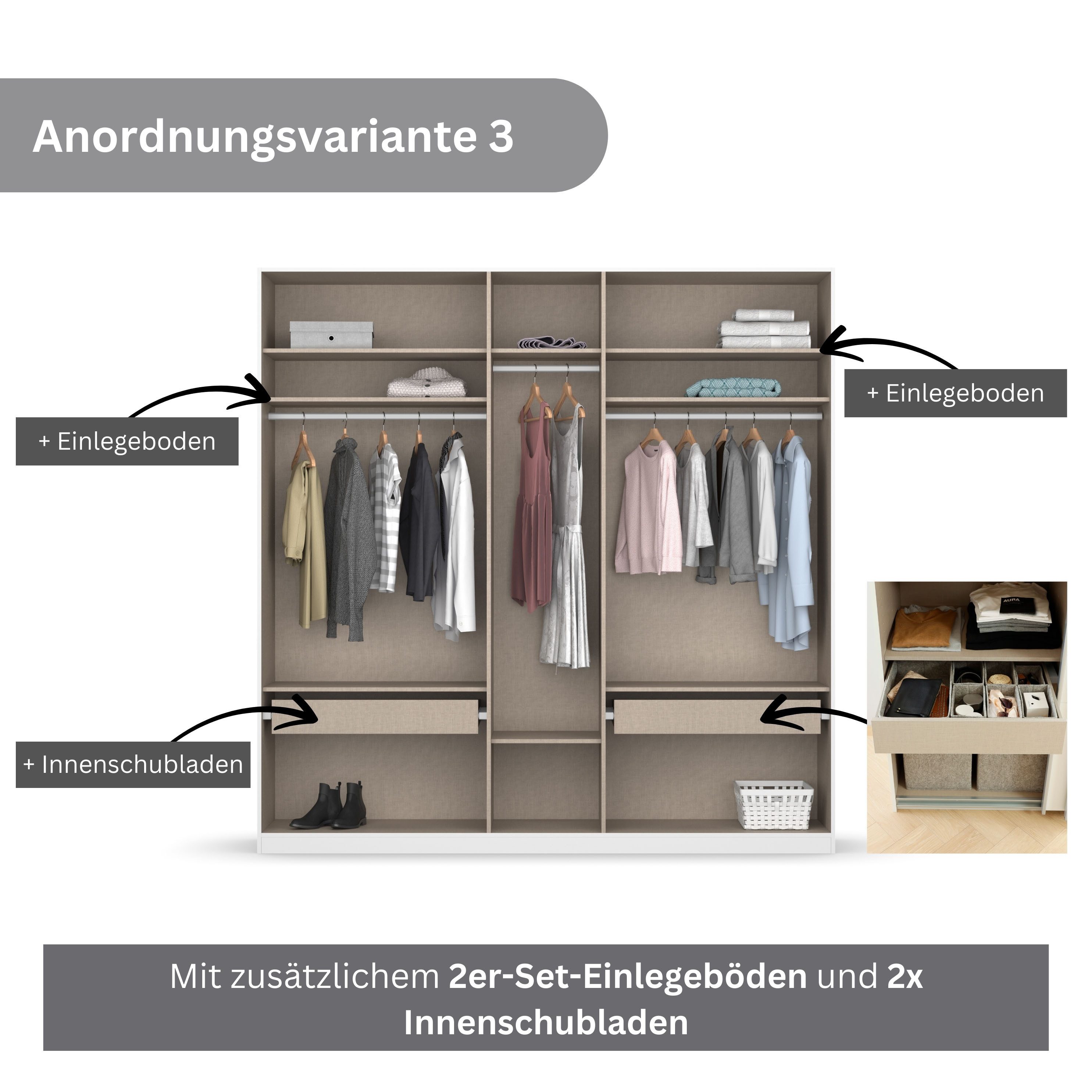 rauch Draaideurkast Kledingkast kast garderobe KOLUNA met hoogwaardige glasfront