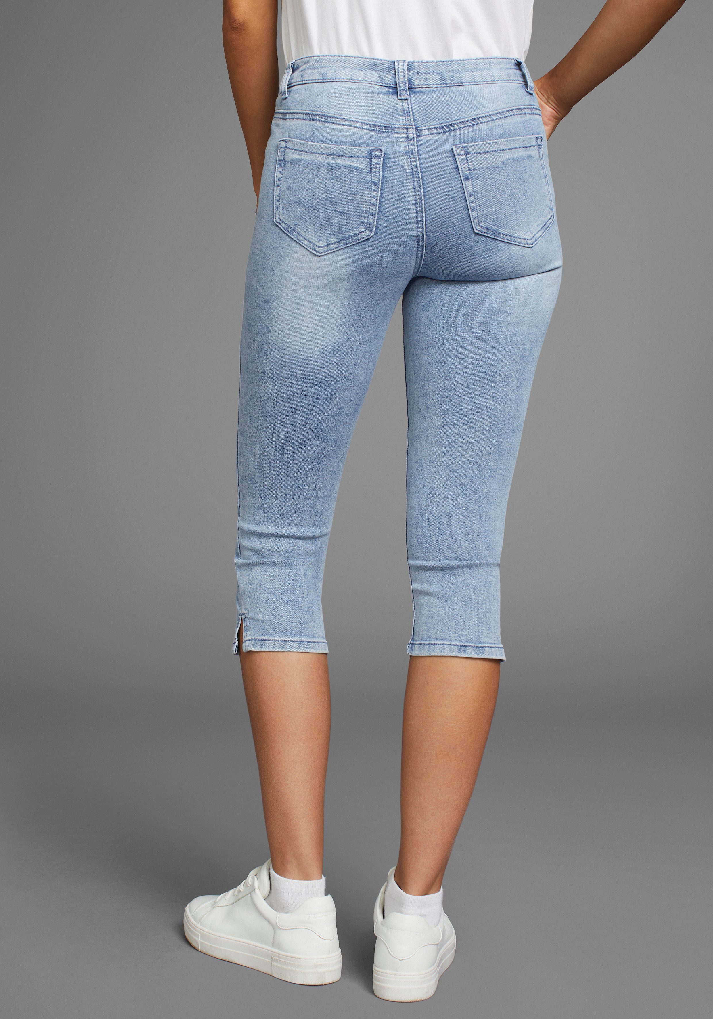 Arizona Capri jeans Ultra Stretch extra-strakke snit, modieuze beenafsluiting met split
