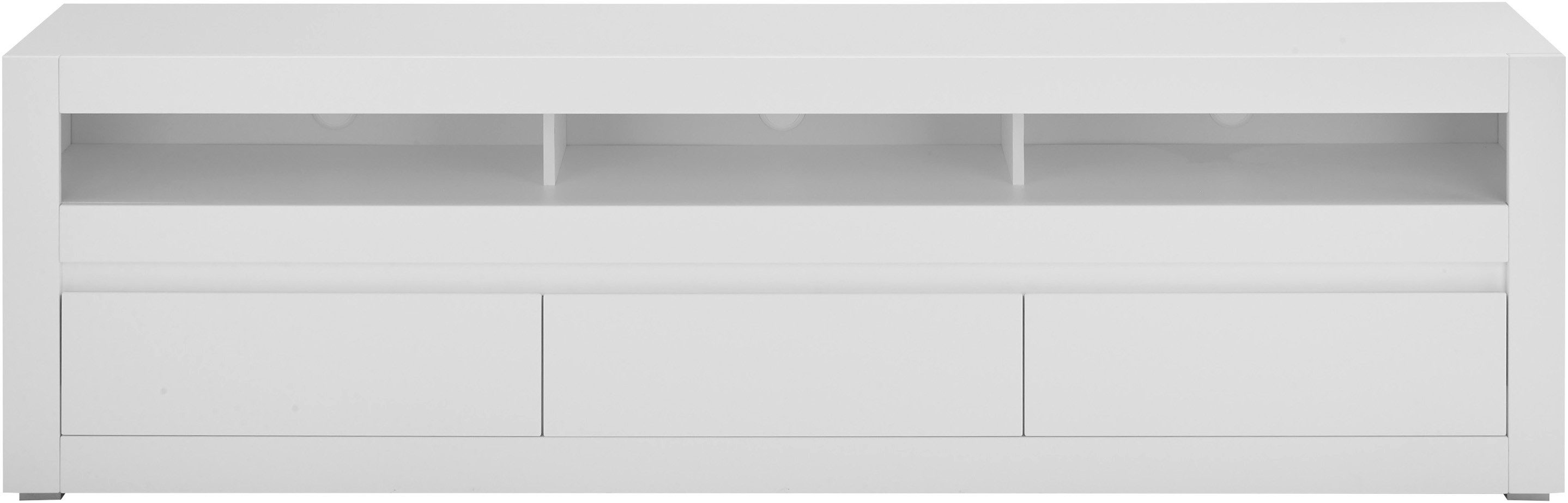 INOSIGN Tv-meubel Chester, moderne TV-kast, Ladekast met opbergruimte, Mat Wit vervangbare afdekking in grepline, tijdloos design, 217 cm breed (1 stuk)