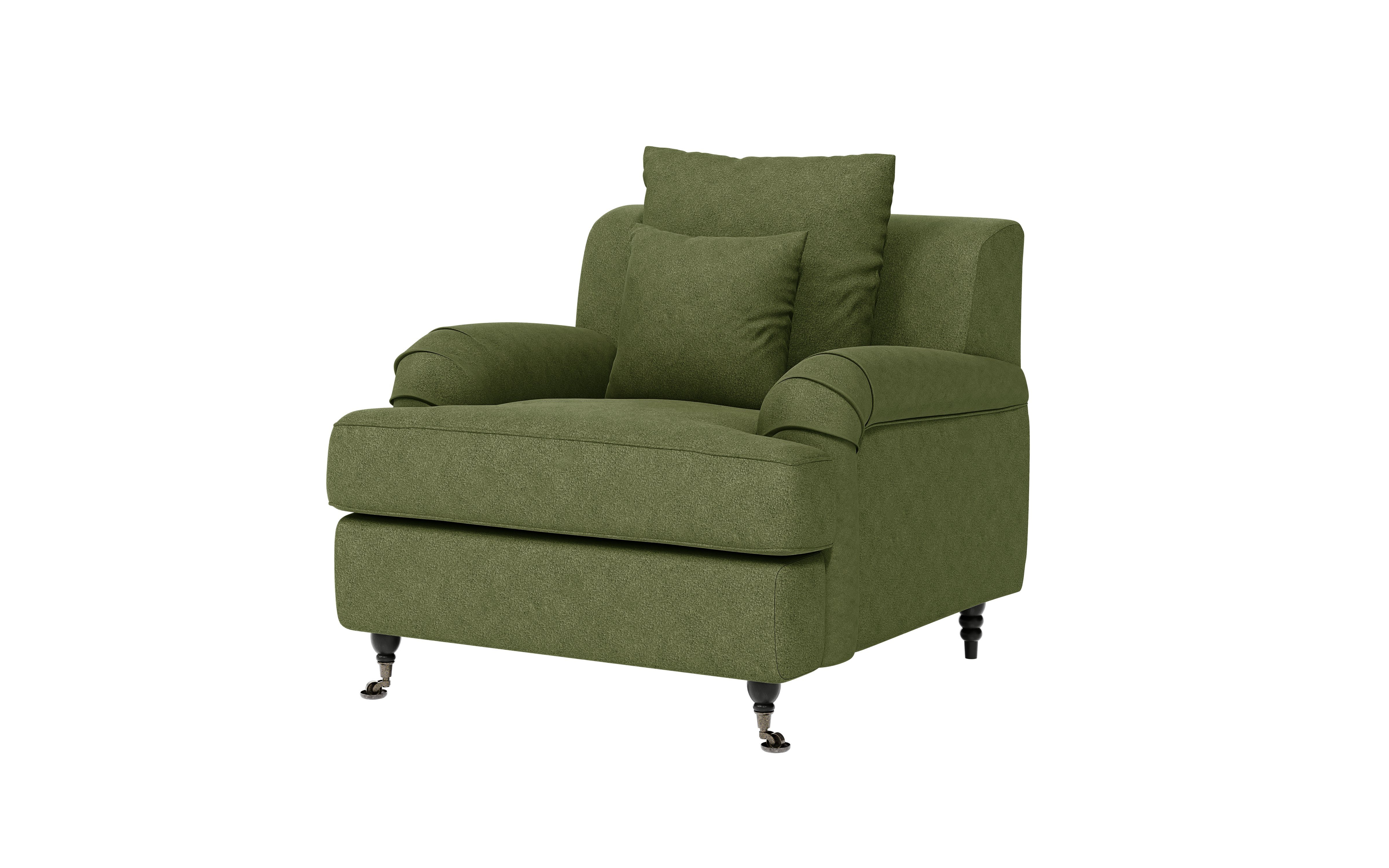 Guido Maria Kretschmer Home&Living Fauteuil NORIN twee soorten poten: voor - wieltjes, aan de achterkant - houten poten