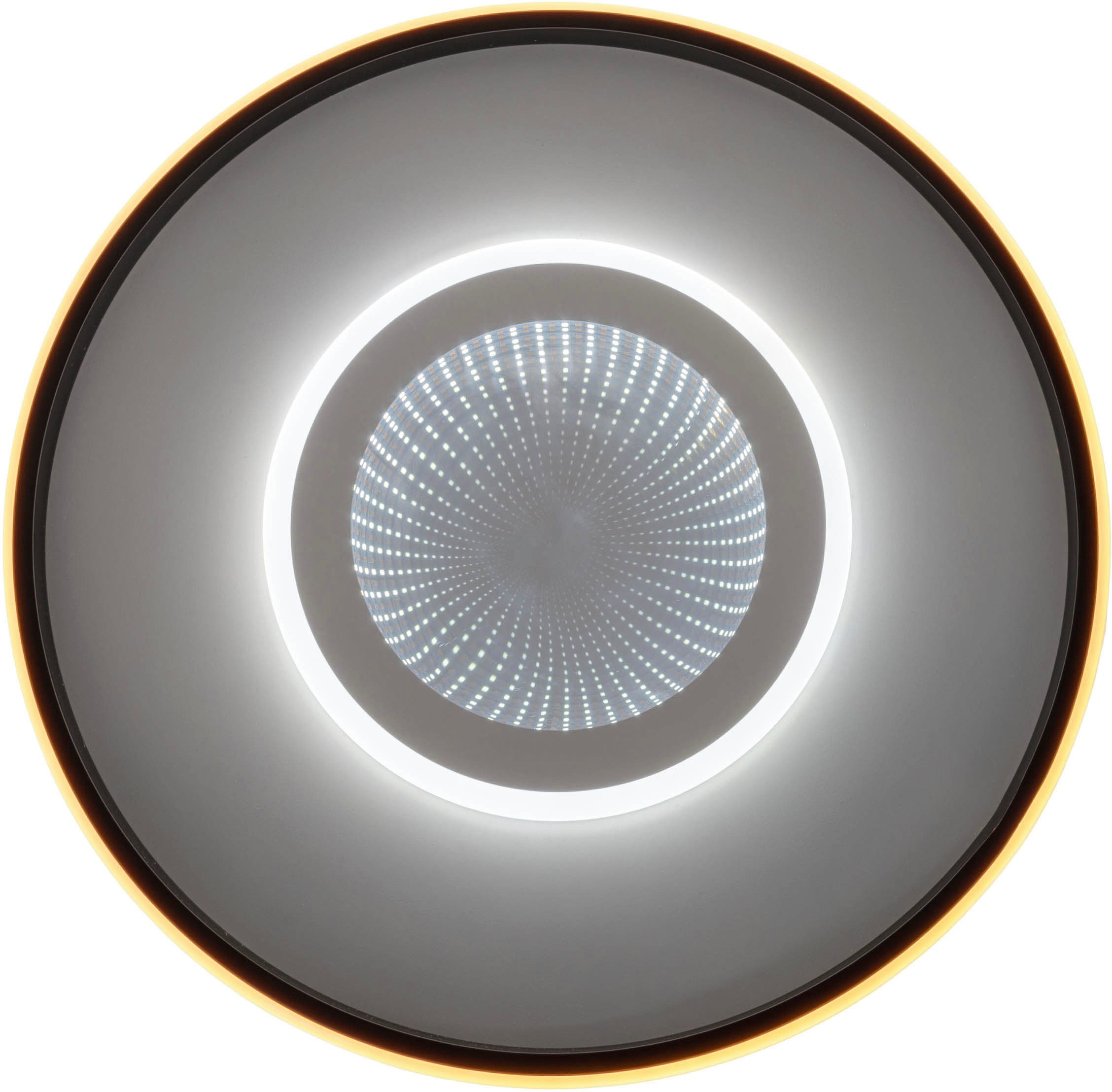 my home Led-plafondlamp Mona plafondlamp met Infinity 3D effect D: 50 cm, dimbaar, incl. geheugen, CCT, afstandsbediening, 40W, Tunnel Mirror (1 stuk)