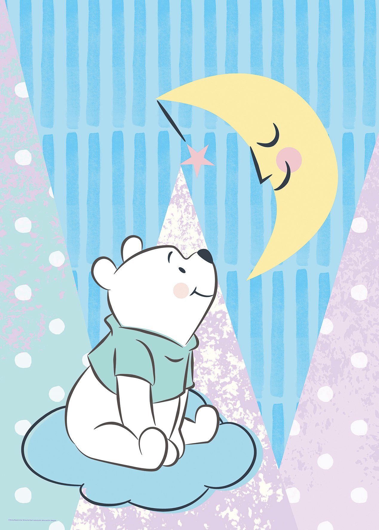 Komar wanddecoratie Winnie Pooh Moon, zonder lijst