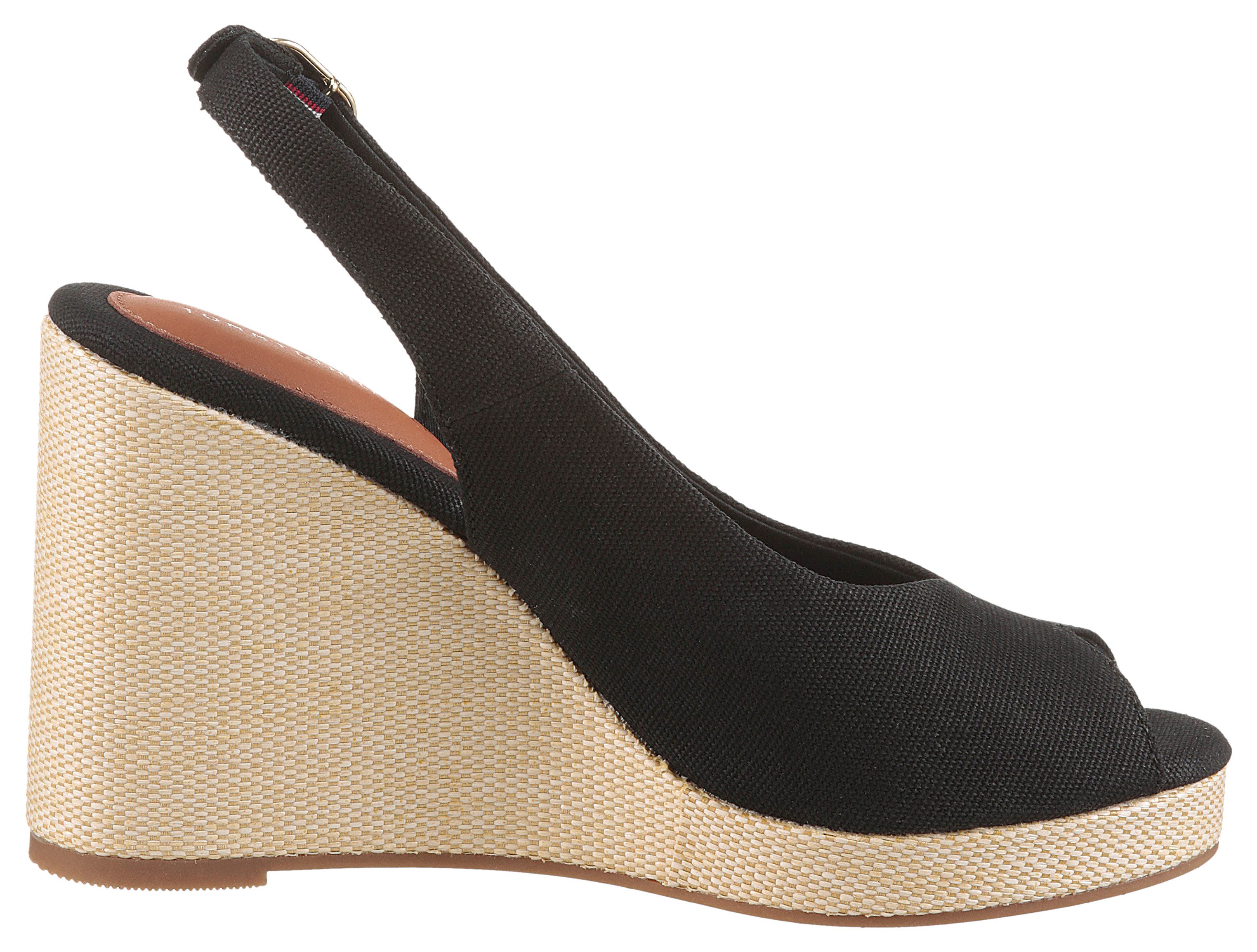Tommy Hilfiger Highheel sandaaltjes FLAG HIGH WEDGE ESPAD SLINGBACK