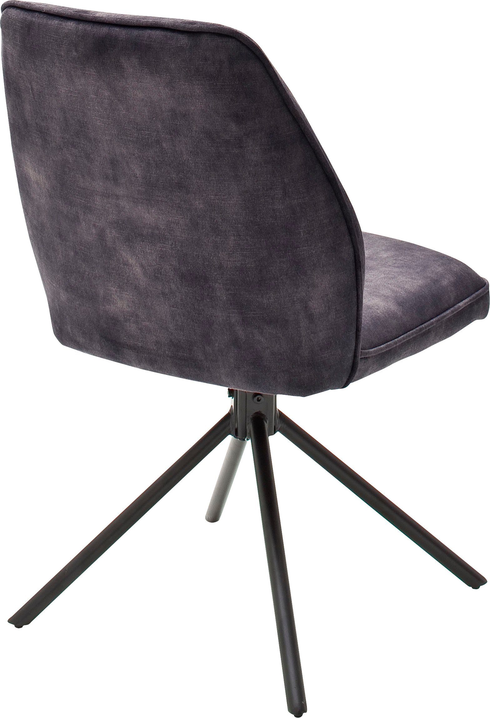 MCA furniture Eetkamerstoel OTTAWA Vintage suède-look met opstaande naad, stoel belastbaar tot 120 kg (set, 2 stuks)