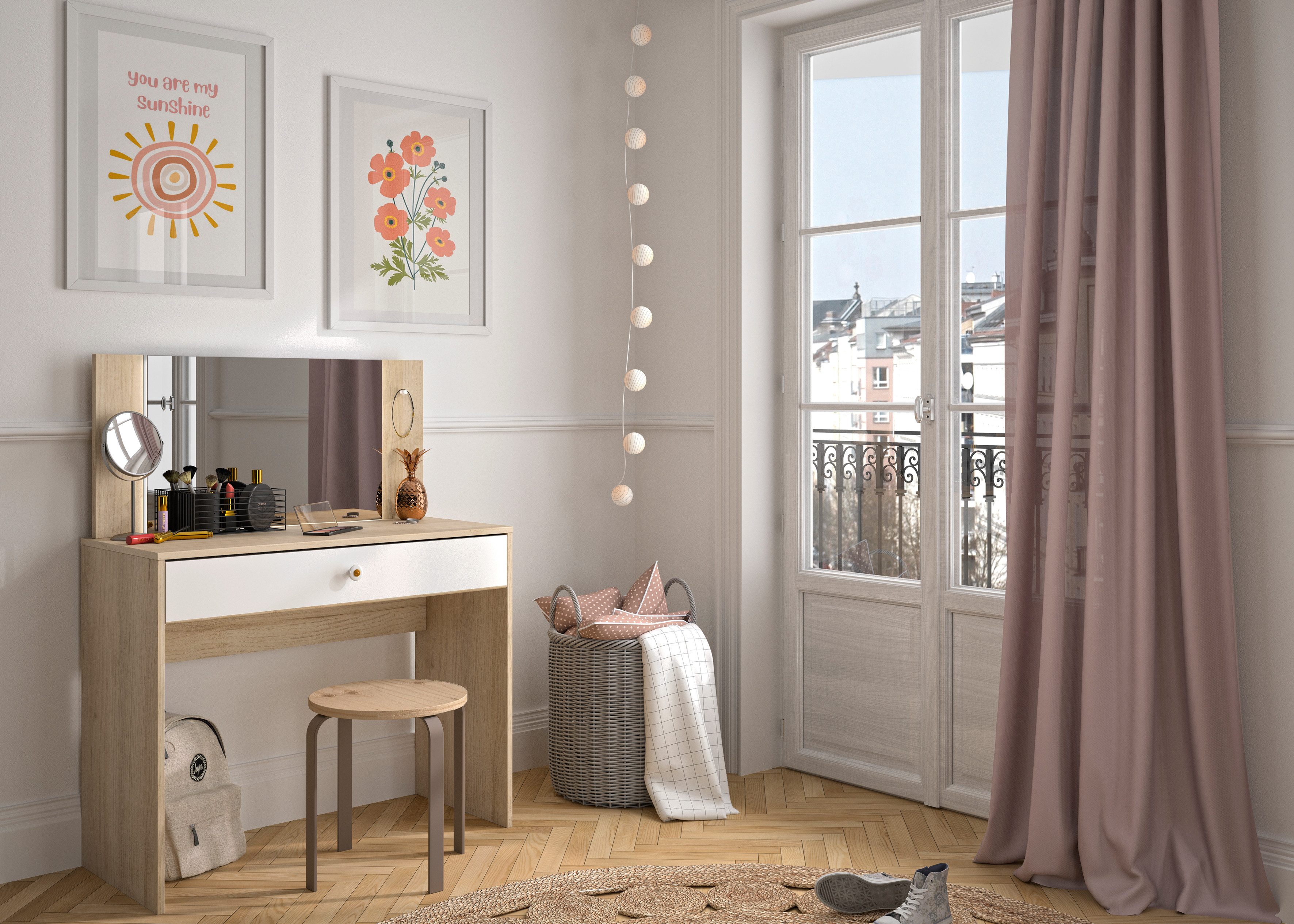 Gami Make-uptafel Make up Elegante en praktische kaptafel met een lade