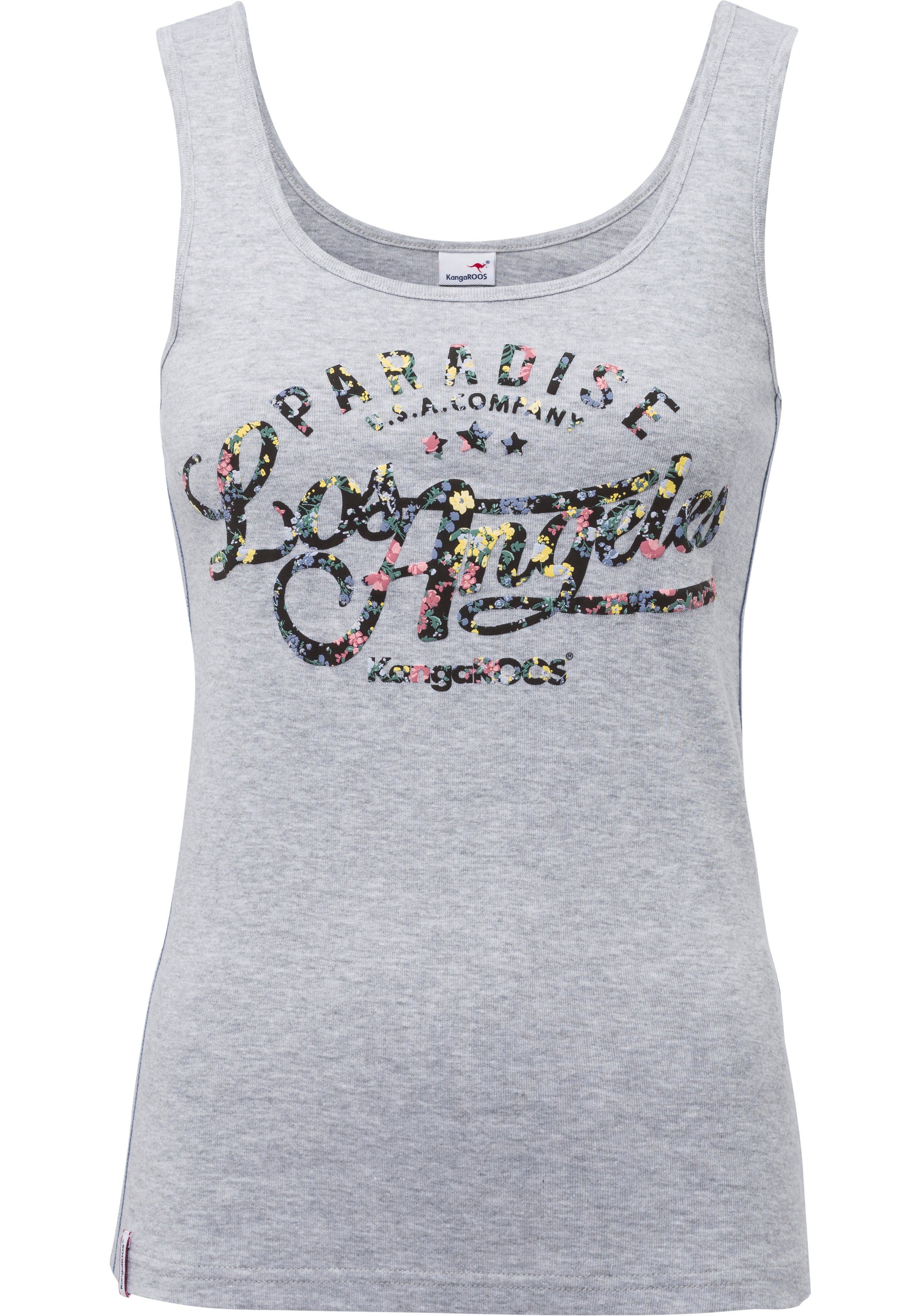 KangaROOS Tanktop met bloemige puff-print