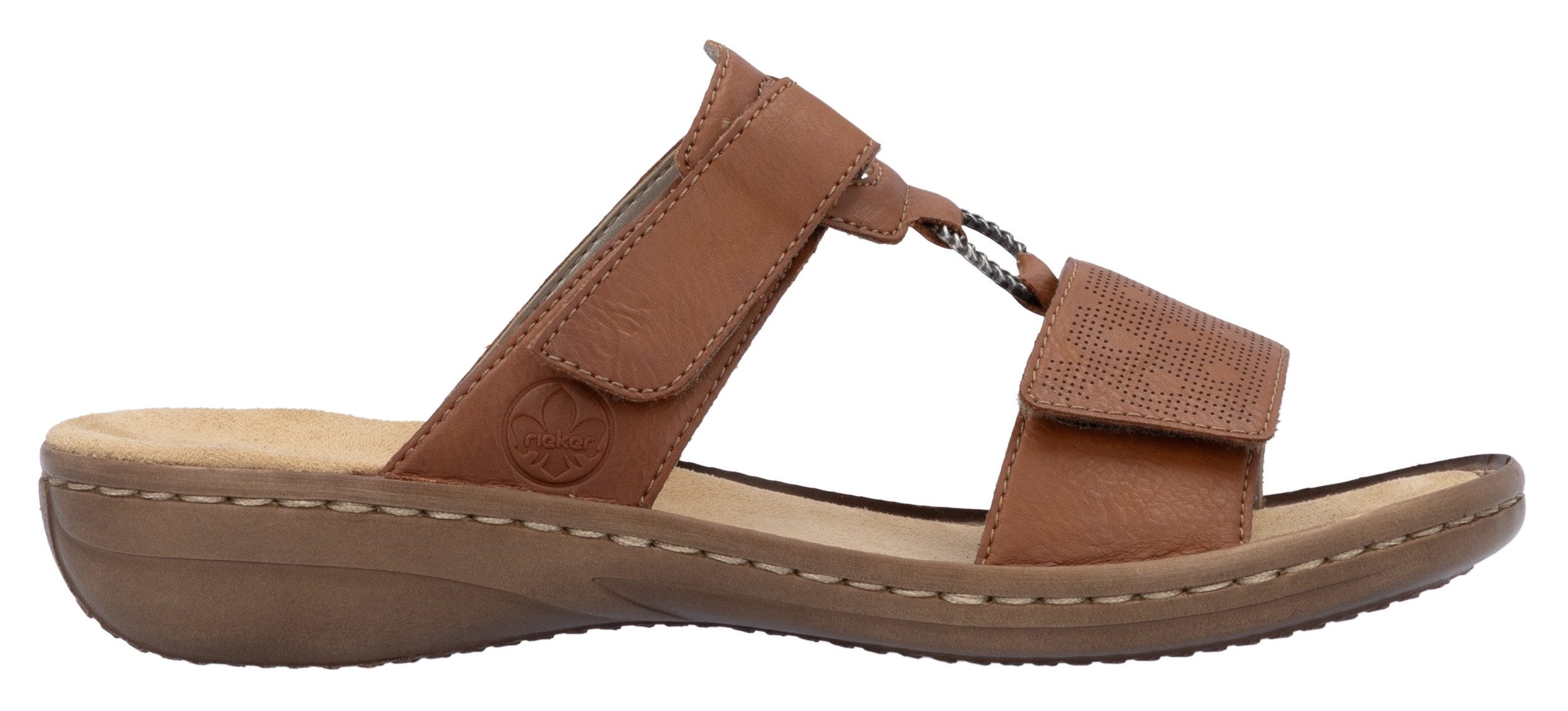 Rieker Slippers , zomerschoen, strand-schoen, klittenbandschoen met perforatie