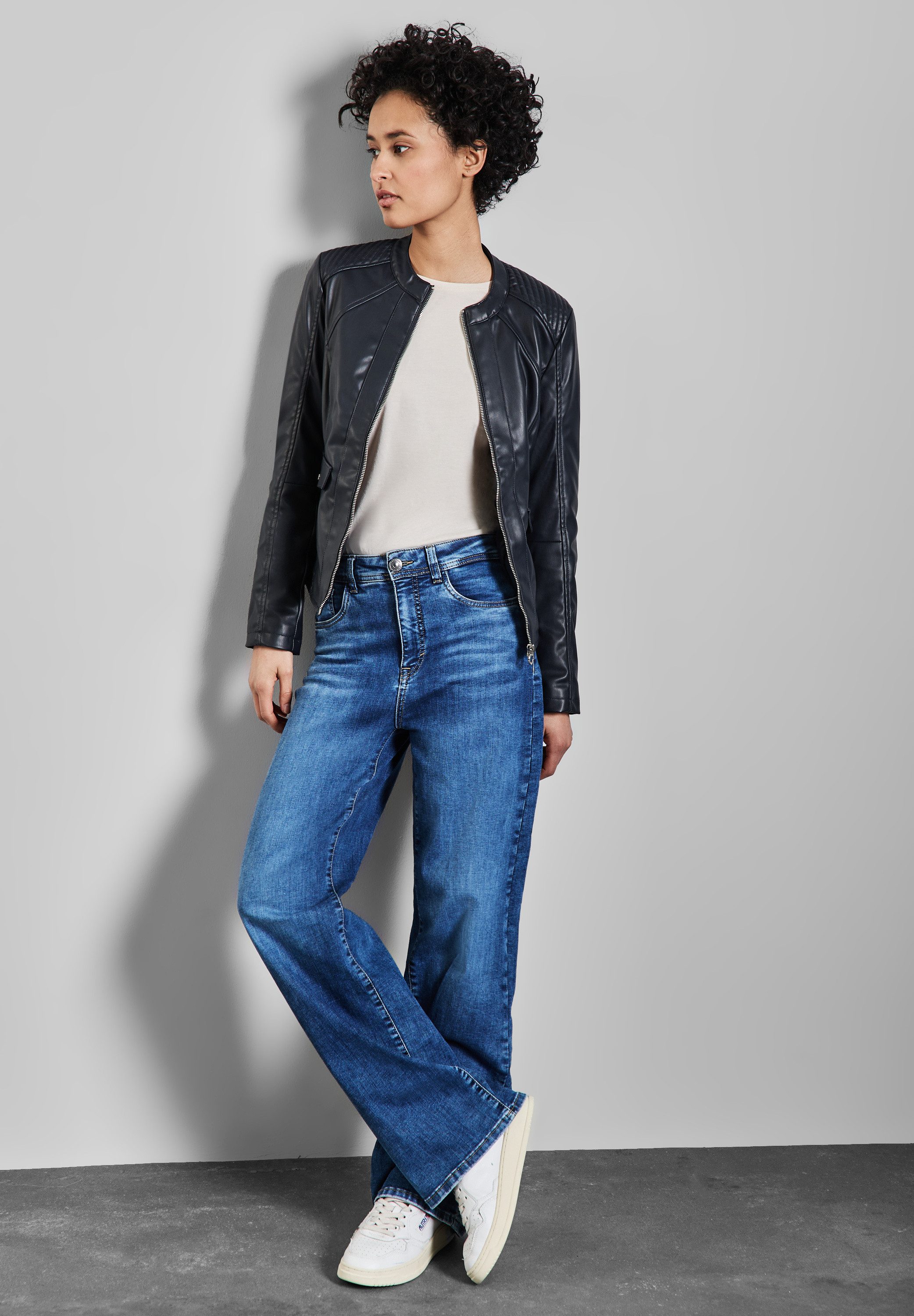 STREET ONE Imitatieleren jack in leer-look
