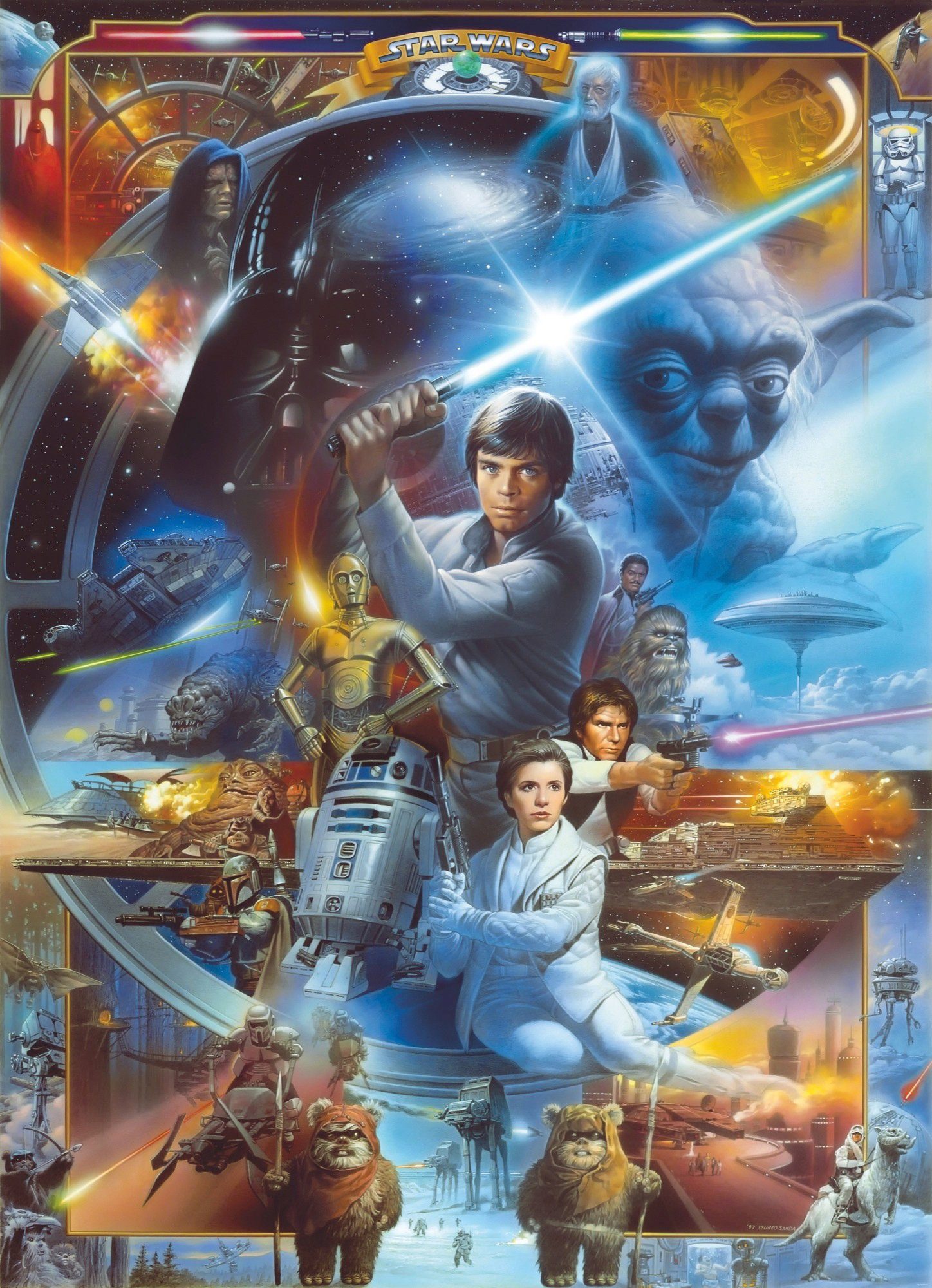 Komar Fotobehang STAR WARS Luke Skywalker Collage - Afmeting 184 x 254 cm (set)