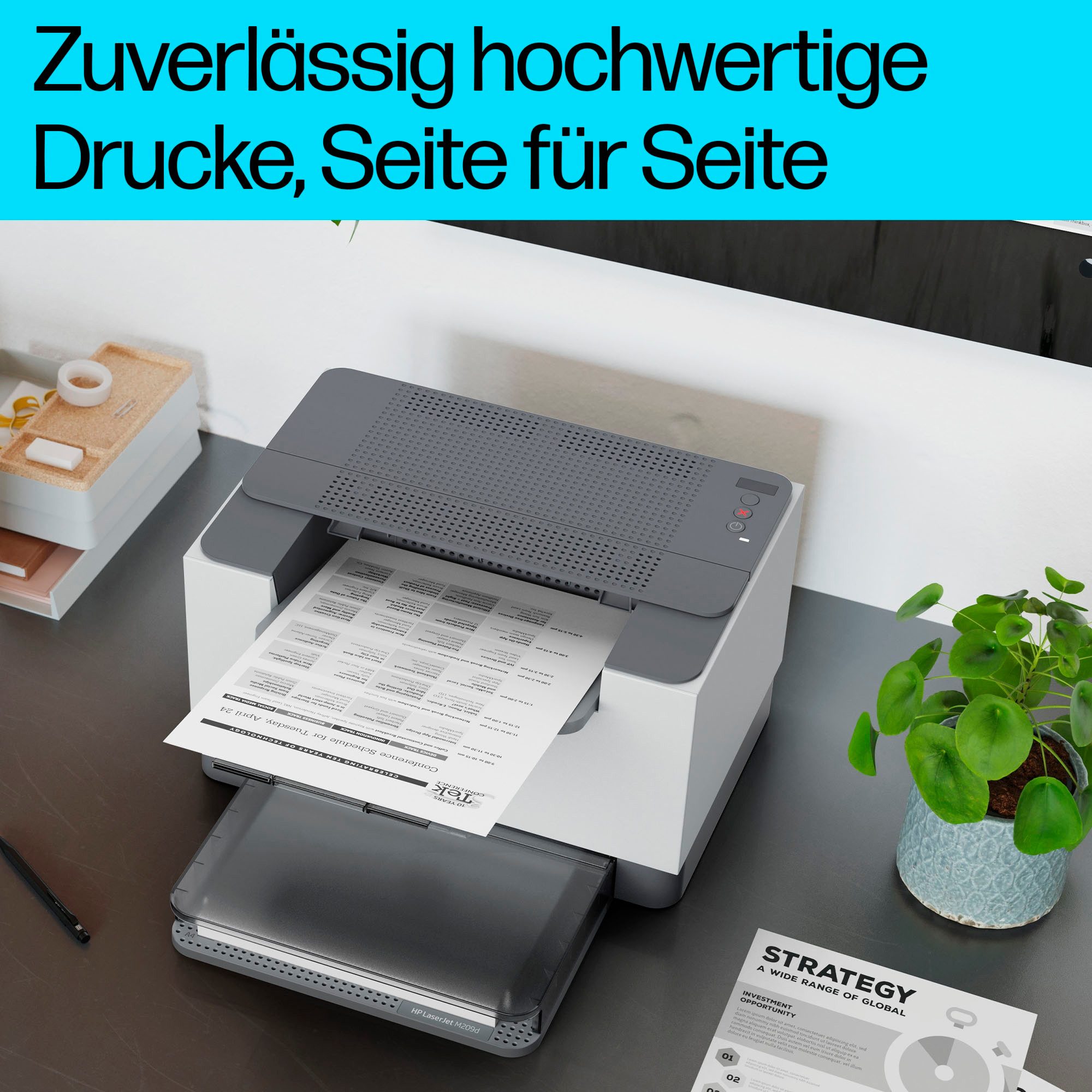 HP Zwart/wit laserprinter LaserJet M209d HP Instant ink compatibel