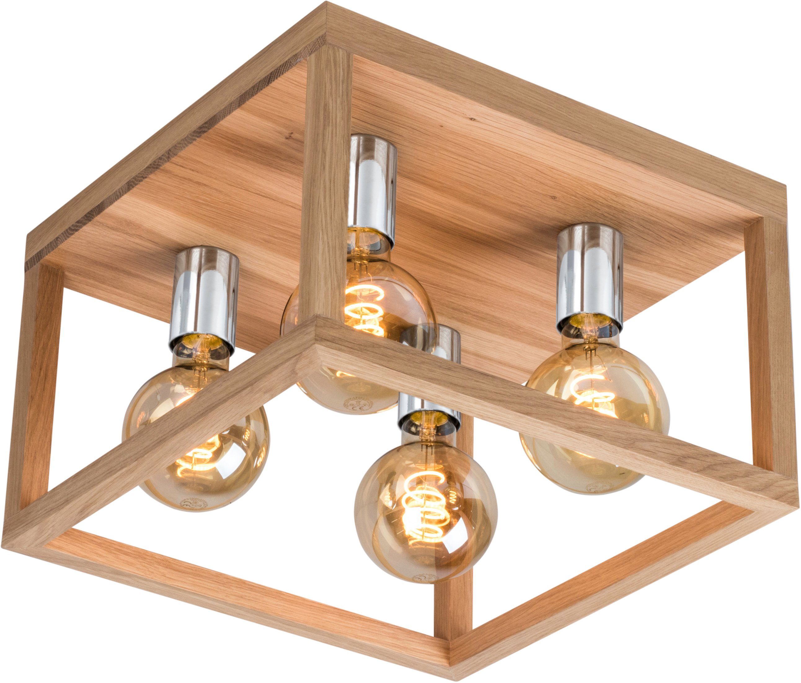 spot light plafondlamp kago natuurproduct van eikenhout, duurzaam met fsc-certificaat bruin