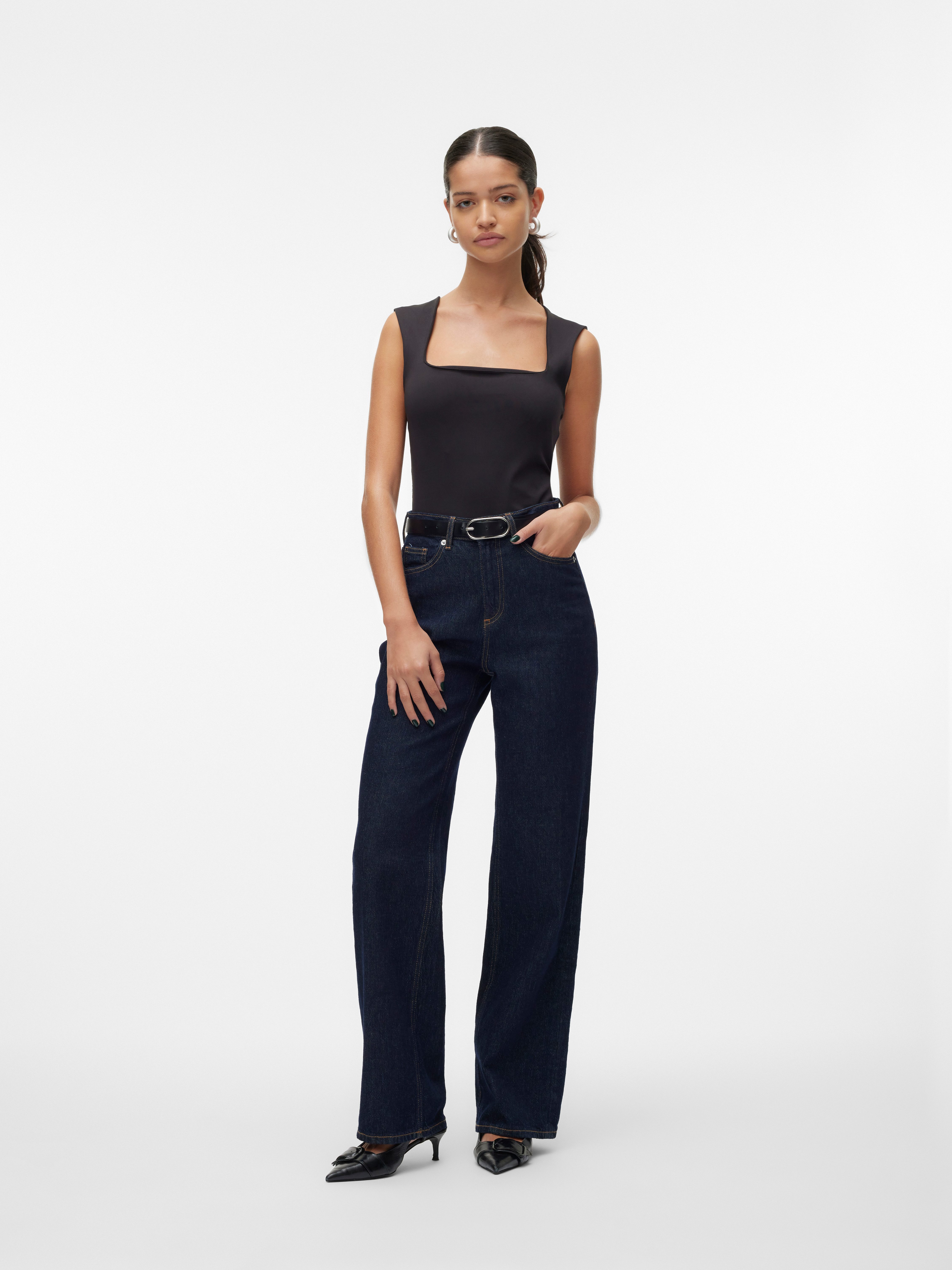 Vero Moda Shirttop VMMILLION SL SQUARE NECK TOP JRS NOOS