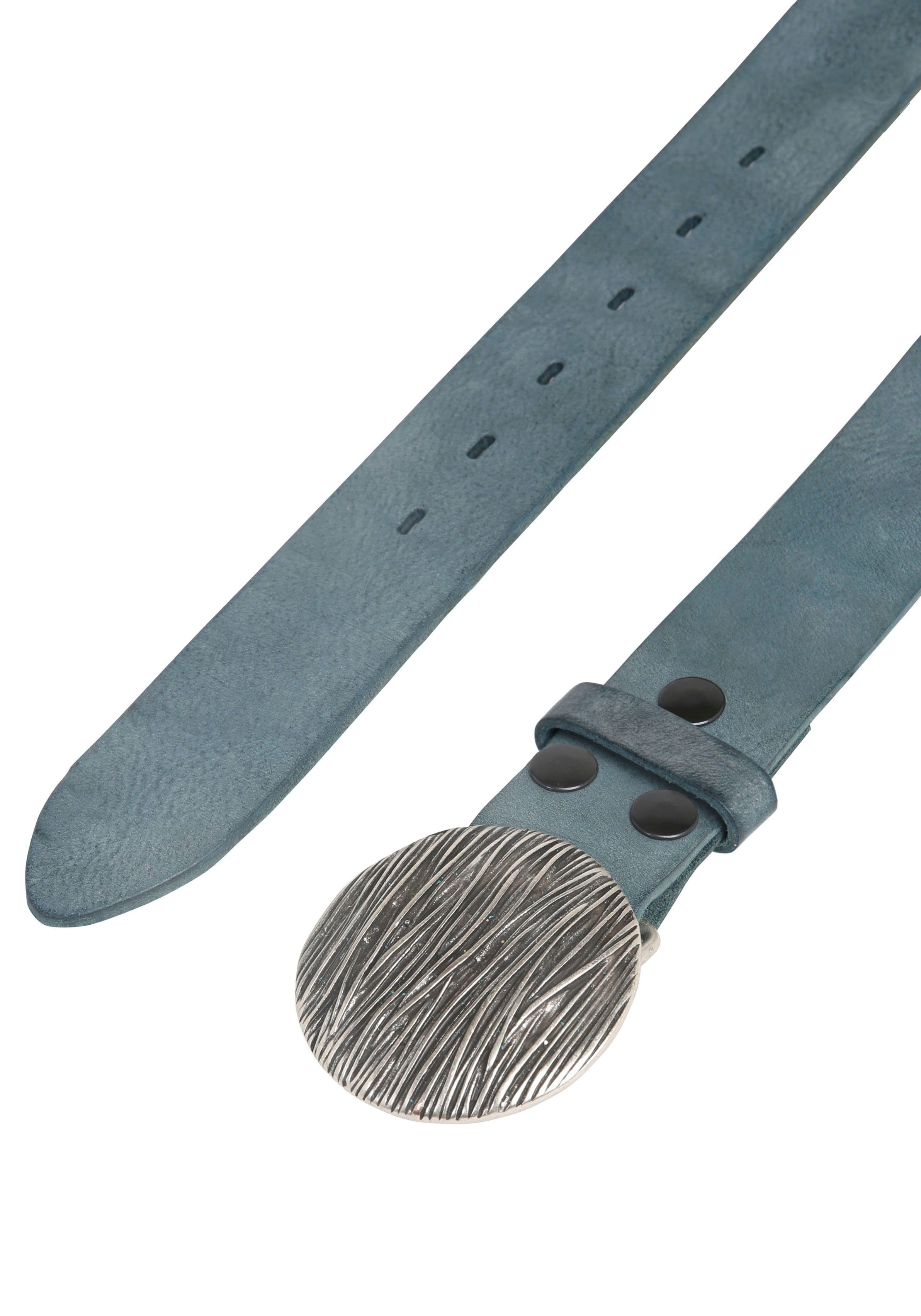 RETTUNGSRING by showroom 019° Leren riem met verwisselbare sluiting "zeewier rond"