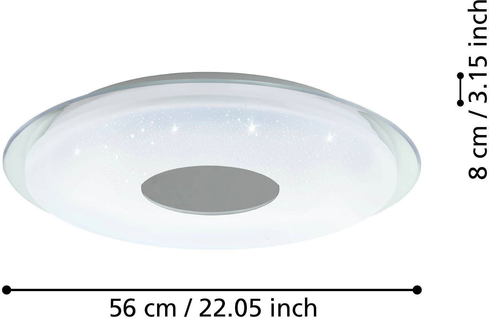 EGLO Plafondlamp LANCIANO-Z plafondlamp wit, instelbaar wit, ZigBee 3.0, sterrenhemel (1 stuk)