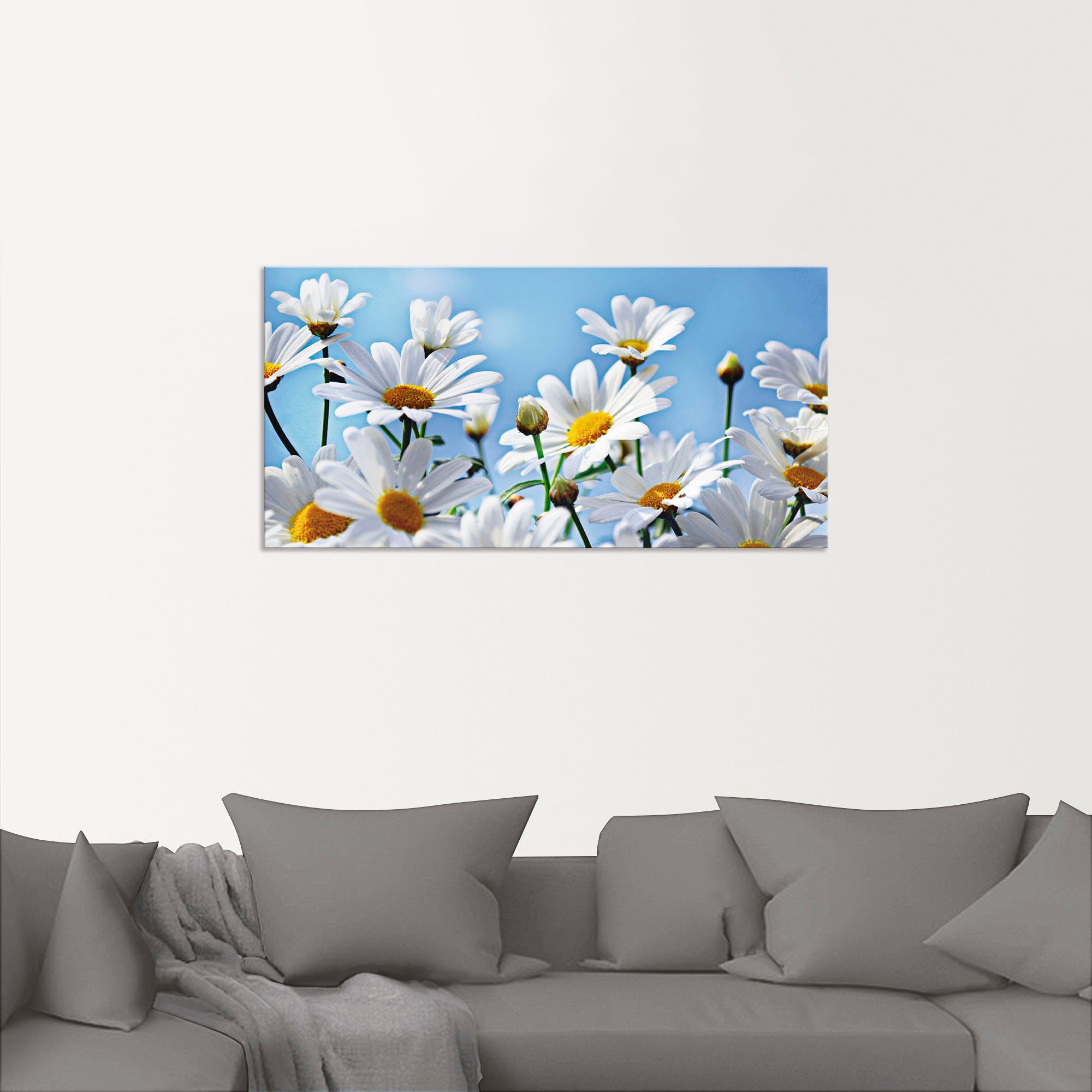 Artland Artprint Bloemen - margrieten als artprint van aluminium, artprint voor buiten, artprint op linnen in verschillende maten