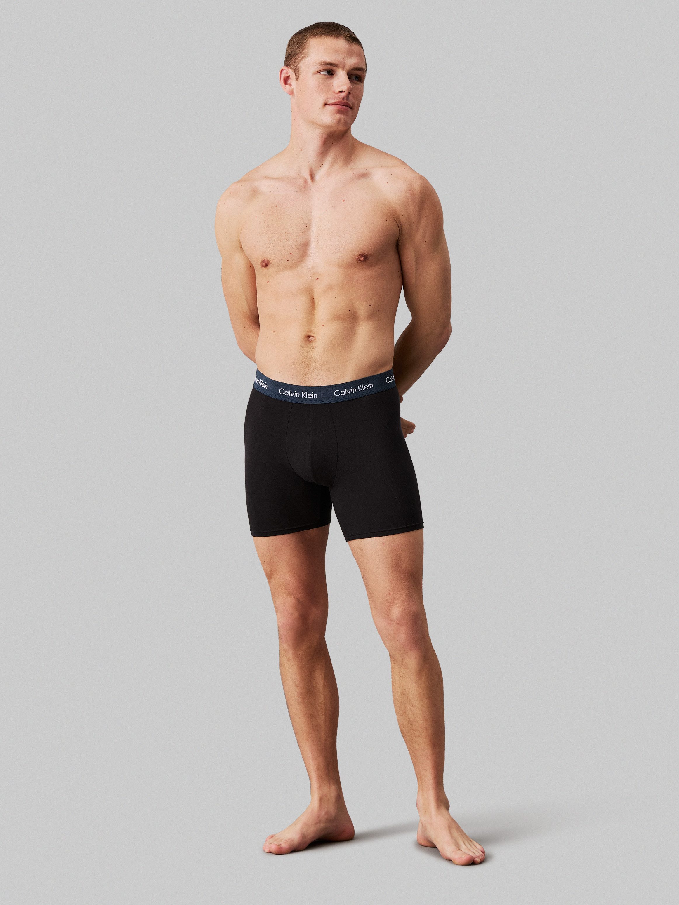 Calvin Klein Boxershort BOXER BRIEF 5PK met langere pijpen en logo-elastische tailleband (5 stuks) (5 stuks Set van 5)