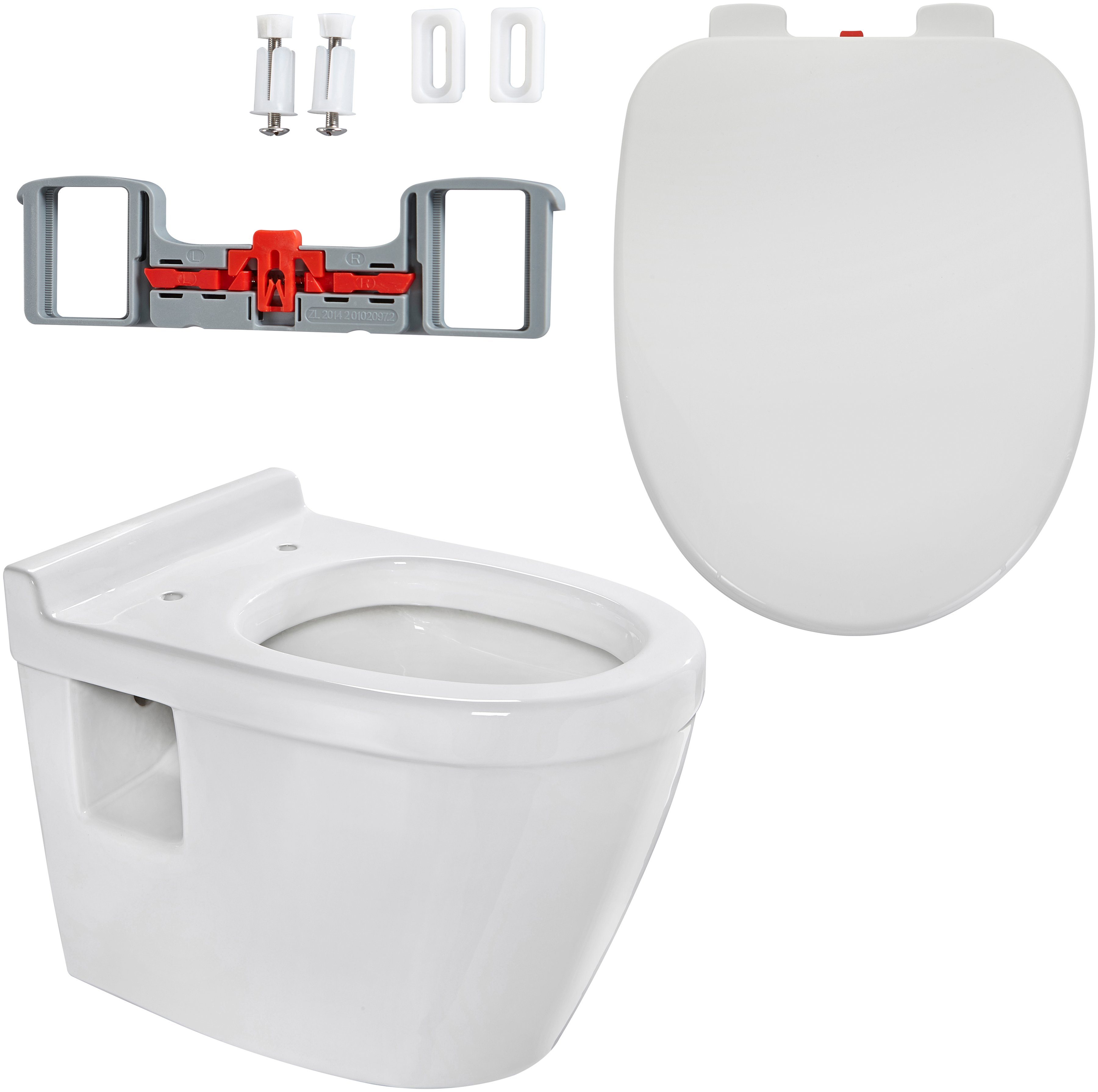 welltime Diepspoeltoilet DOVER randloos toilet van hoogwaardig sanitairkeramiek, incl. toiletzitting (set)