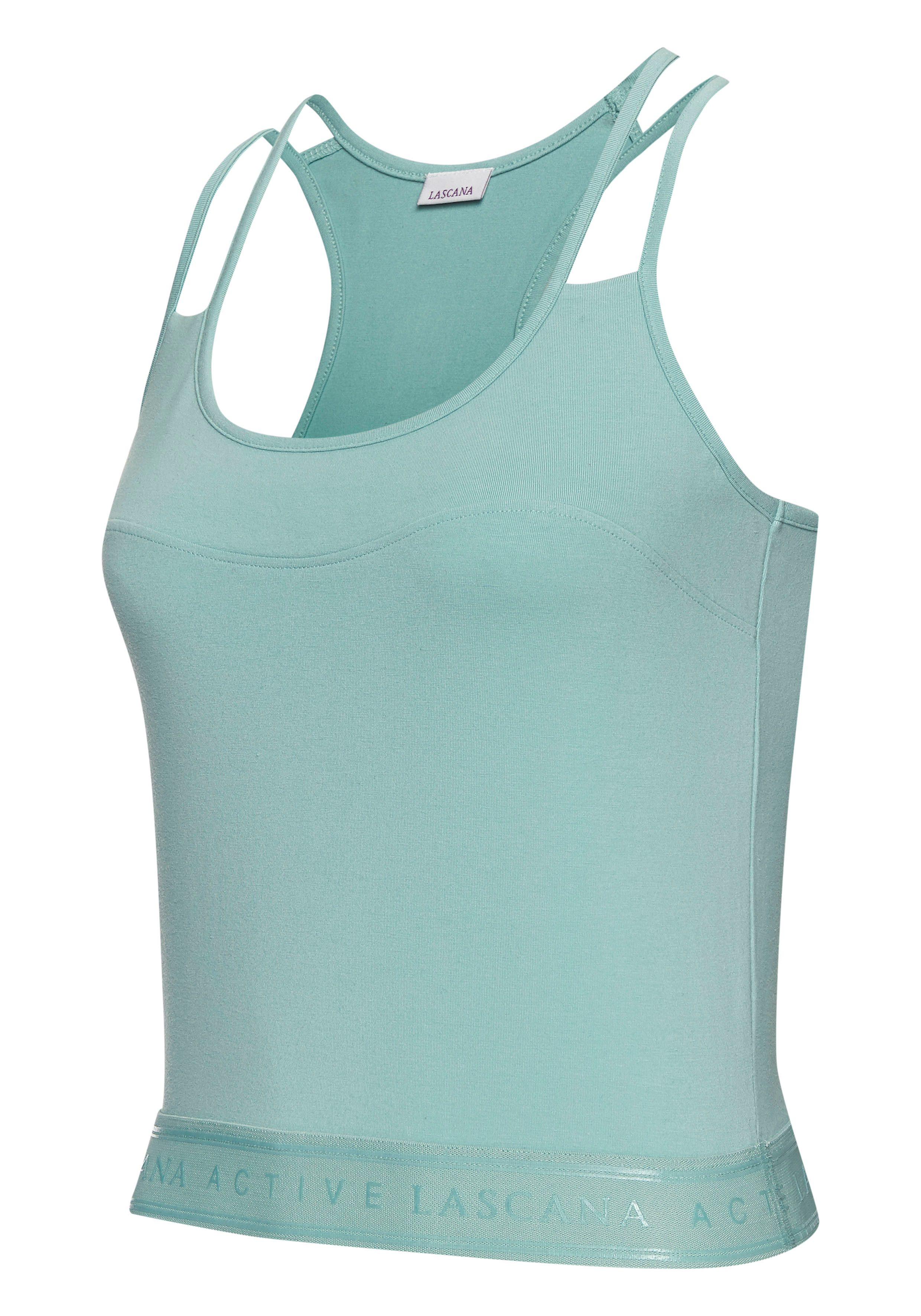 active by Lascana Crop-top met een deelnaad
