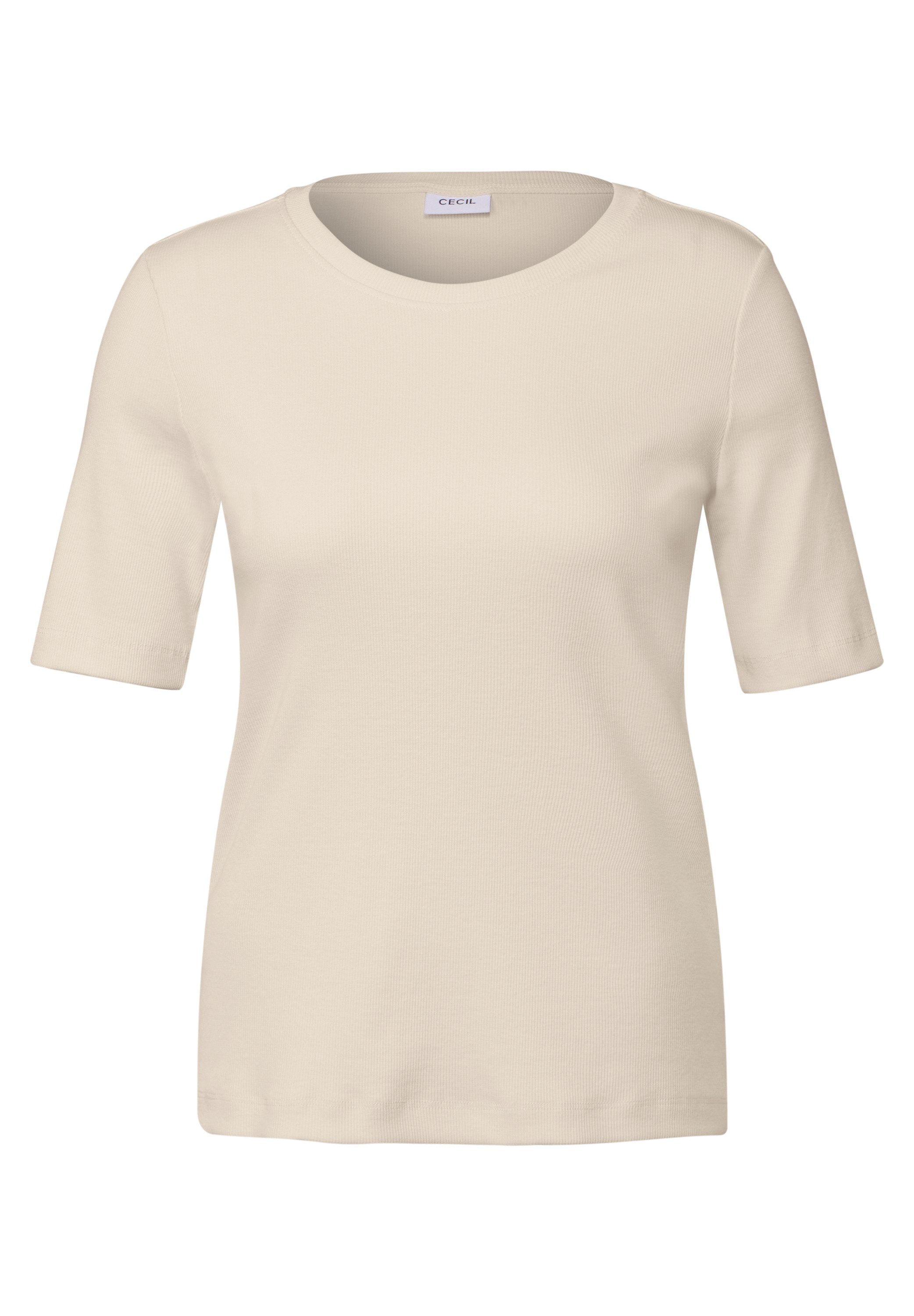 Cecil T-shirt met fijne ribstructuur