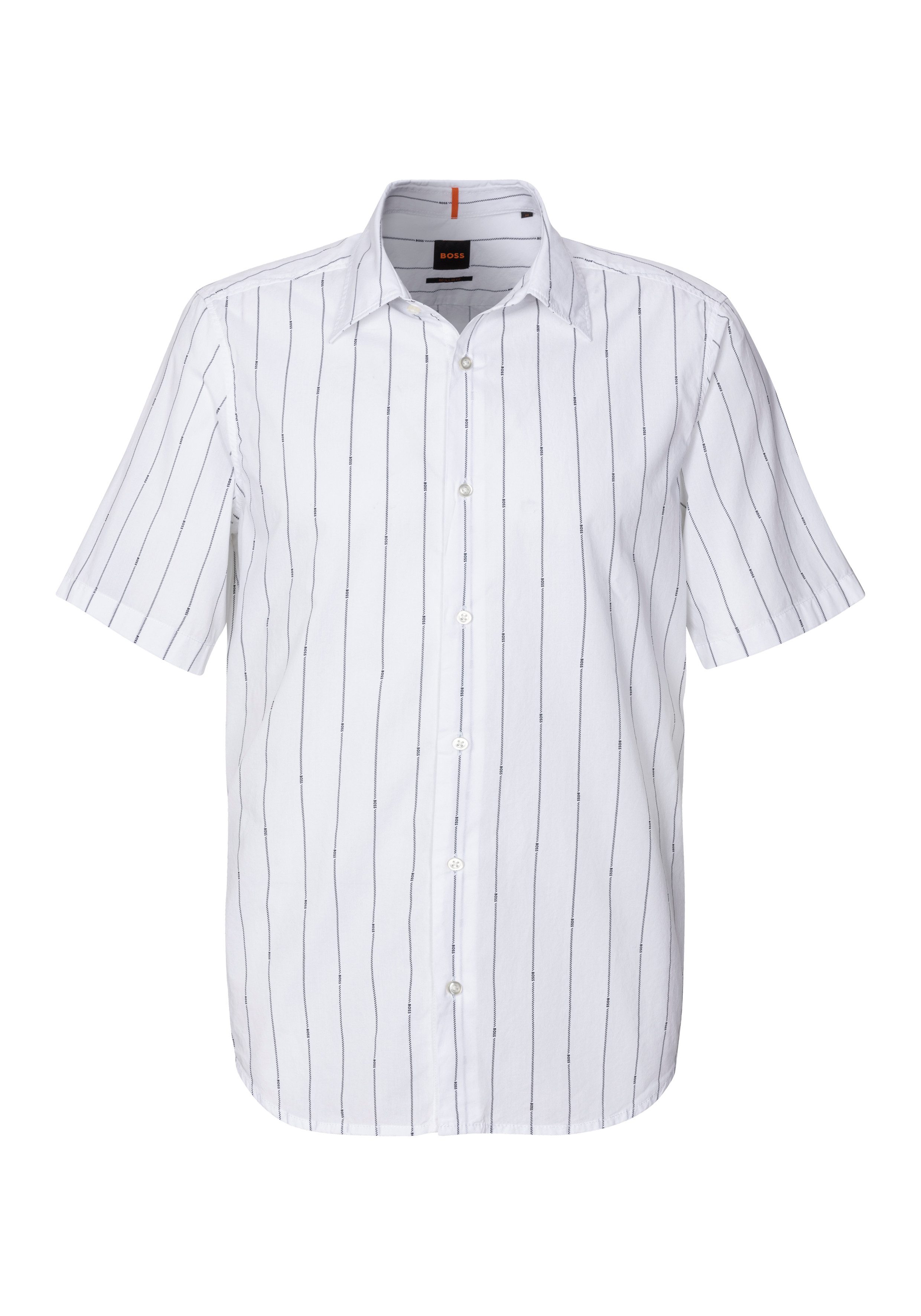 Boss Orange Overhemd met korte mouwen Rash met doorlopende logo-print