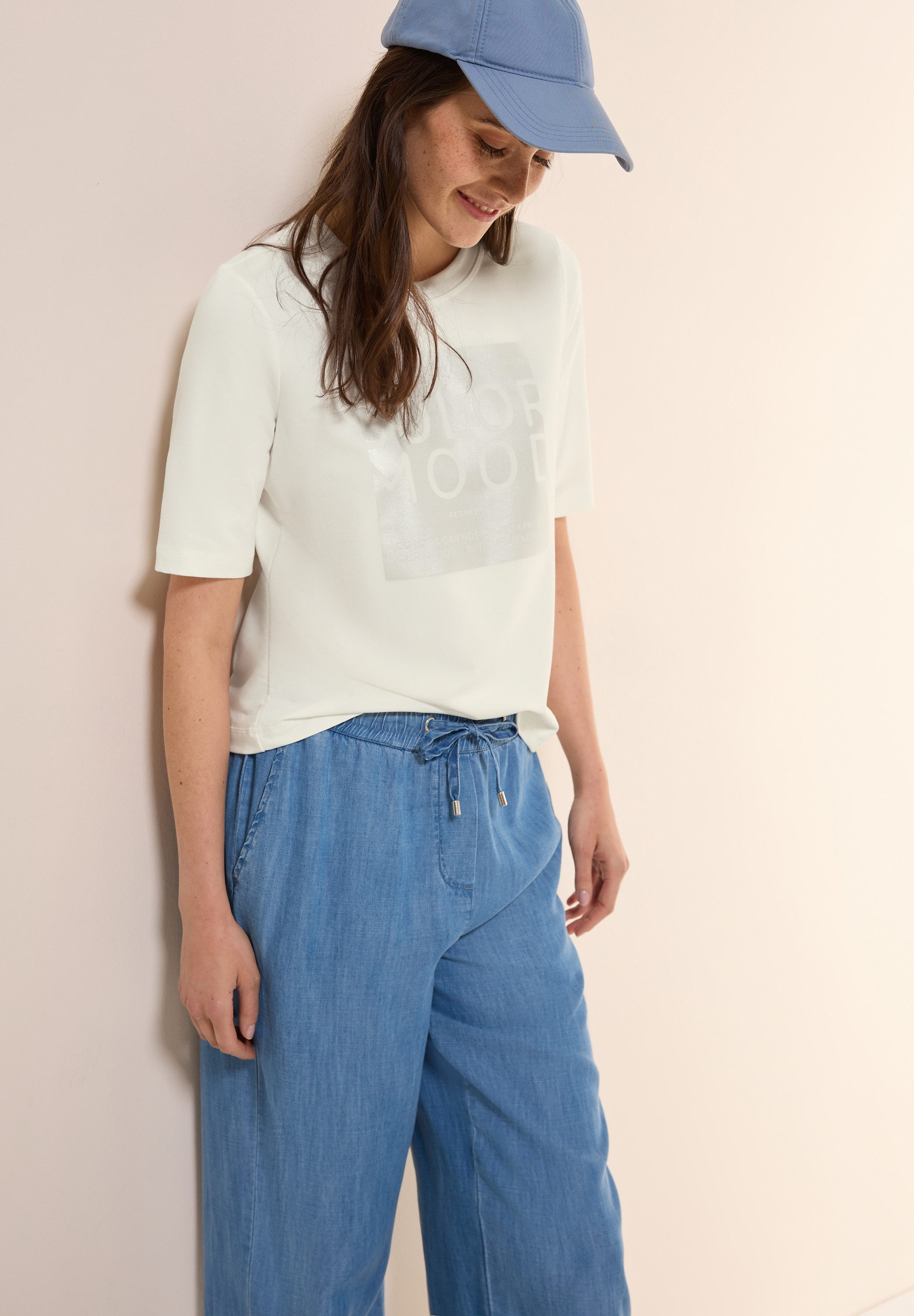 Cecil T-shirt met folieprint