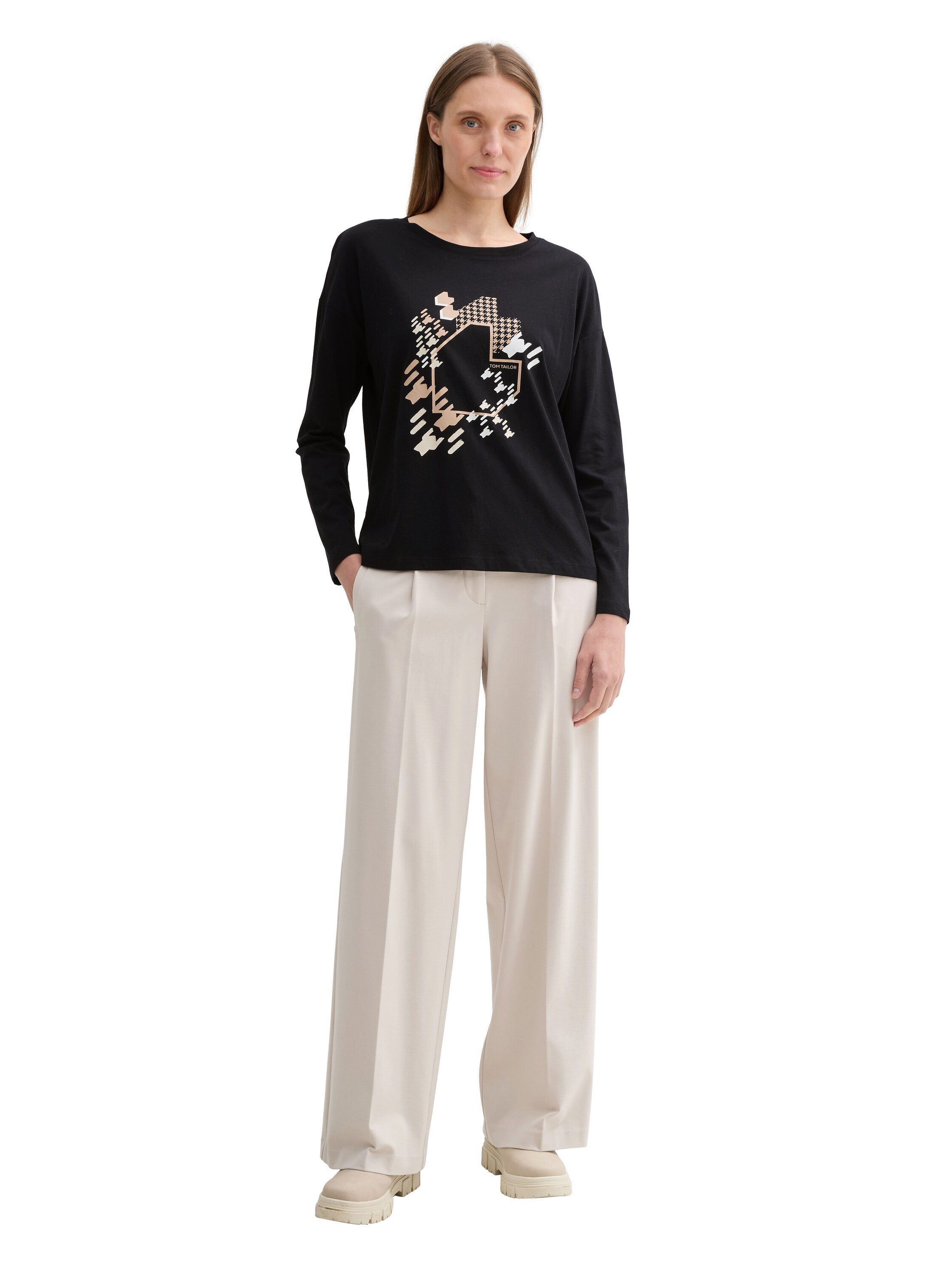 Tom Tailor Shirt met lange mouwen met frontprint