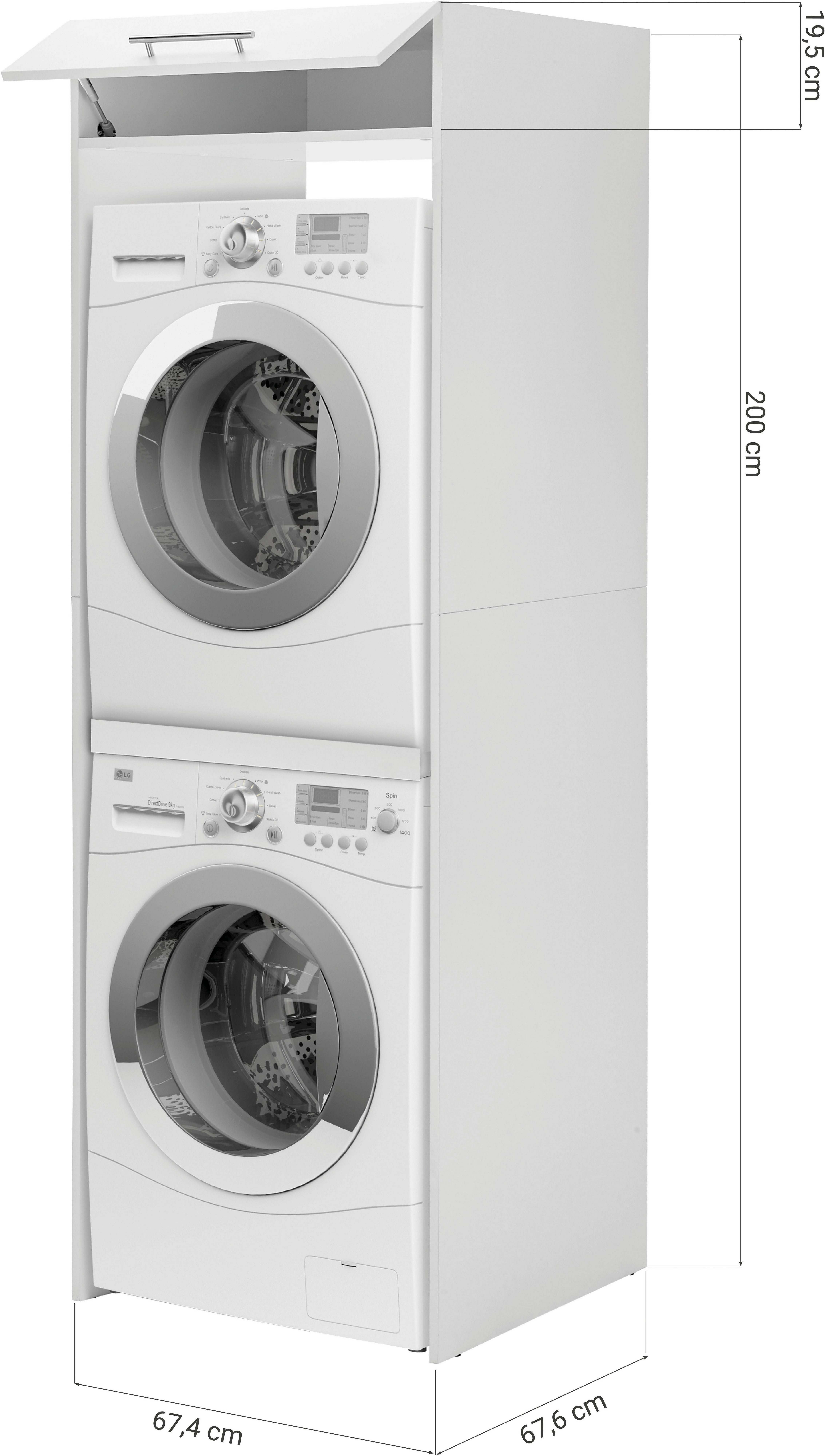 RESPEKTA Kast voor wasmachine Clara (h x b x d) 200 x 67,4 x 67,6 cm