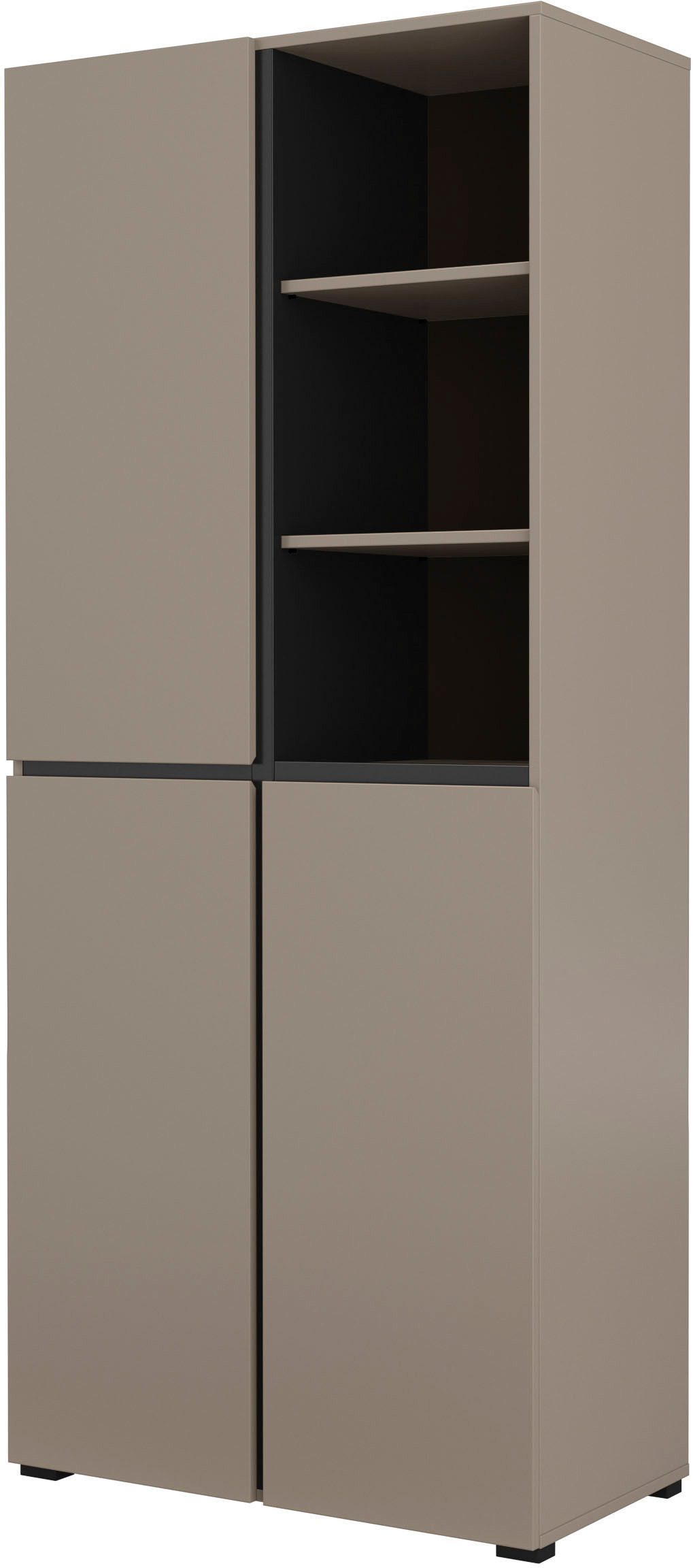 INOSIGN Schoenenkast Cross, Hoogte 183,5cm, moderne greeploze schoenenrek met 3 deuren Hoge kast met veel opbergruimte, plaats voor ongeveer 24 paar schoenen