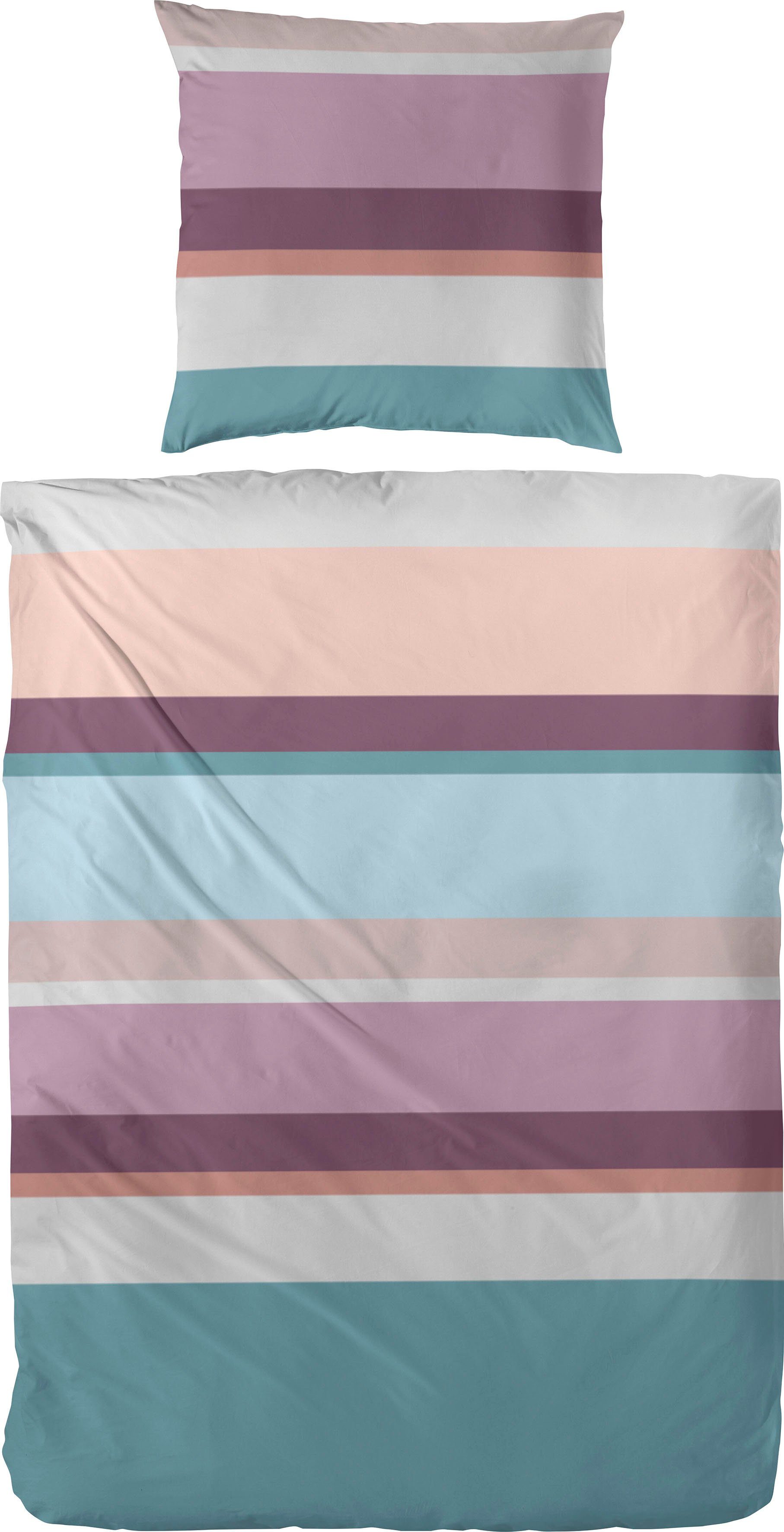 Primera Overtrekset Heavy Stripe met moderne strepen in frisse kleuren (2-delig) dekbedovertrekken multicolor