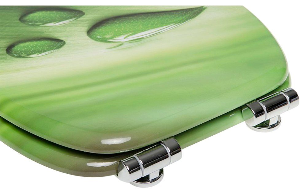 Sanilo Set badkameraccessoires Green Leaf bestaand uit toiletzitting, badmat en wastafelplug (complete set, 3-delig)