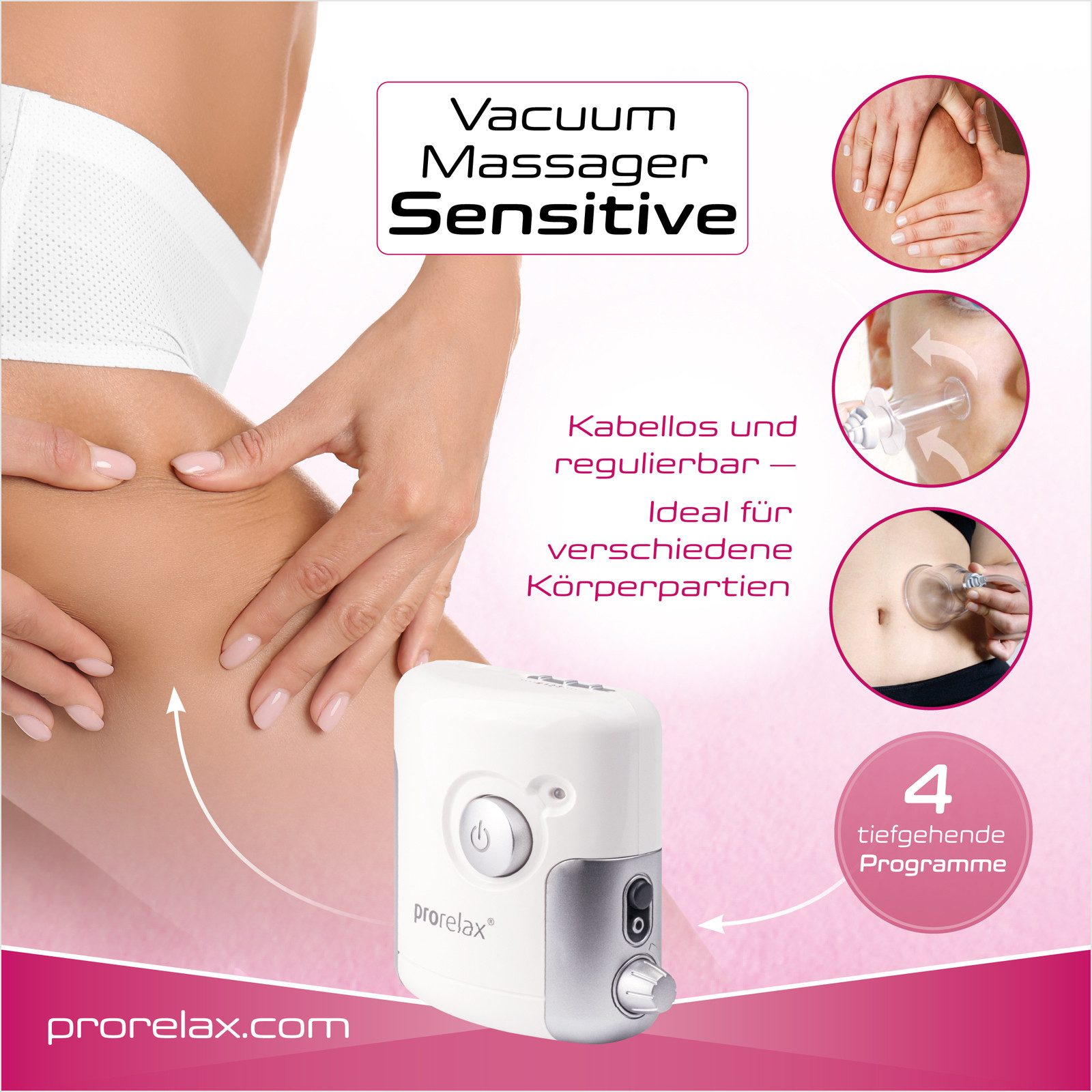 prorelax Vacuüm massage 85637 Sensitive Accu-& netstroom