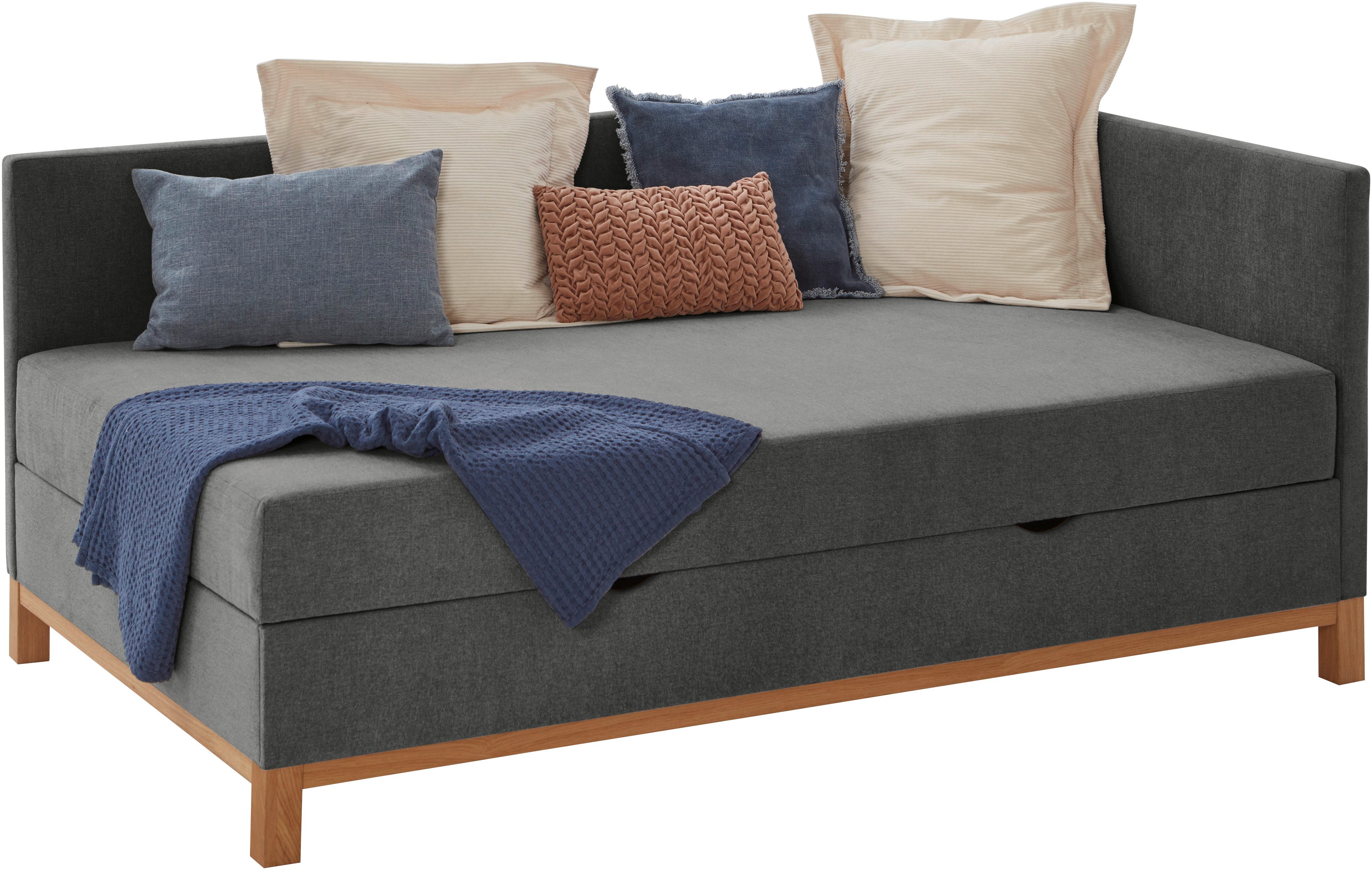 meise.möbel Bed Santos incl. matras en bedlade, verkrijgbaar in de maten 90, 120, 140 cm zwart, slaapbanken, 90 cm x 200 cm