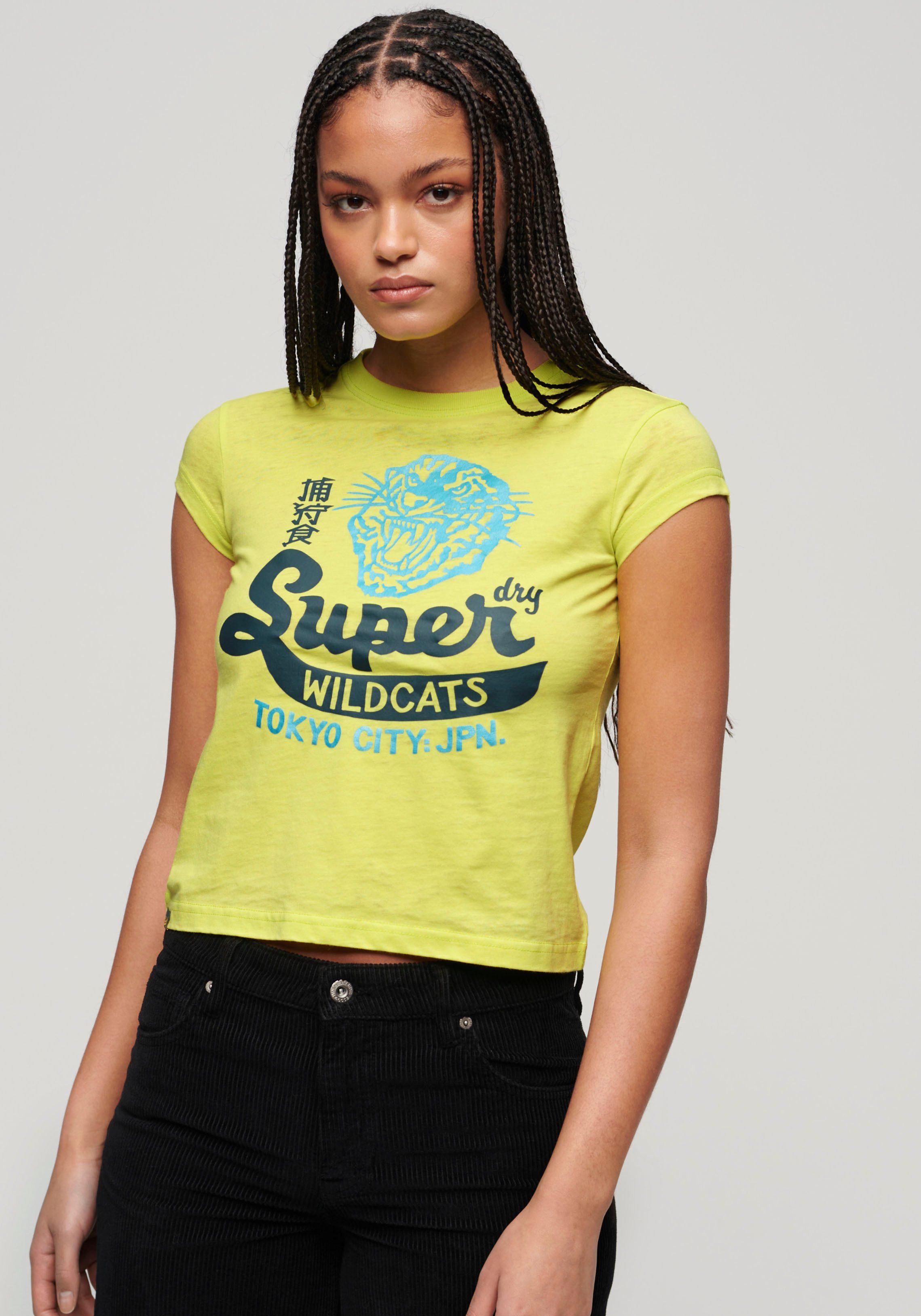 Superdry Shirt met korte mouwen VARSITY BURNOUT CAP SLV TEE