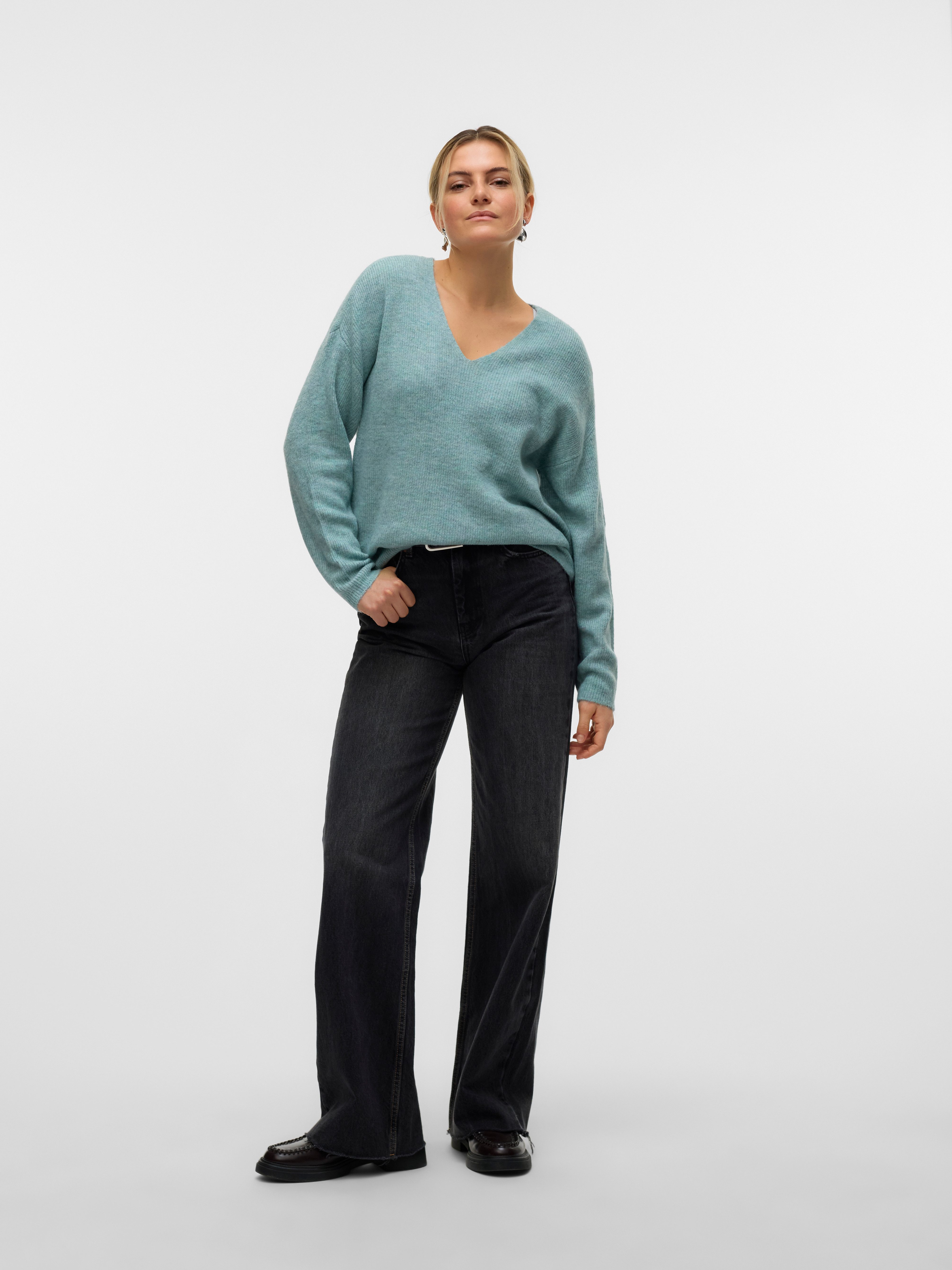 Vero Moda Trui met V-hals VMCREWLEFILE LS V-NECK BLOUSE NOOS