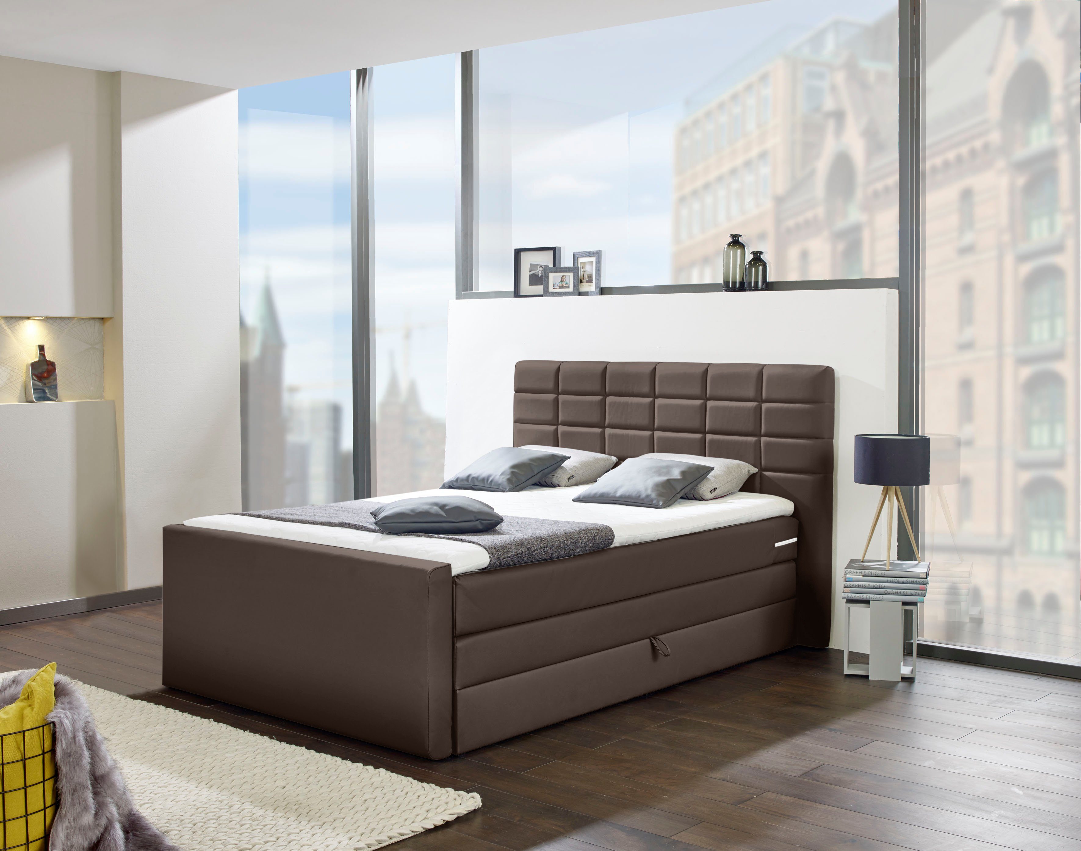 INOSIGN Boxspring Lethbridge incl. bedbox en matrastopper, twee matrastypes in h2