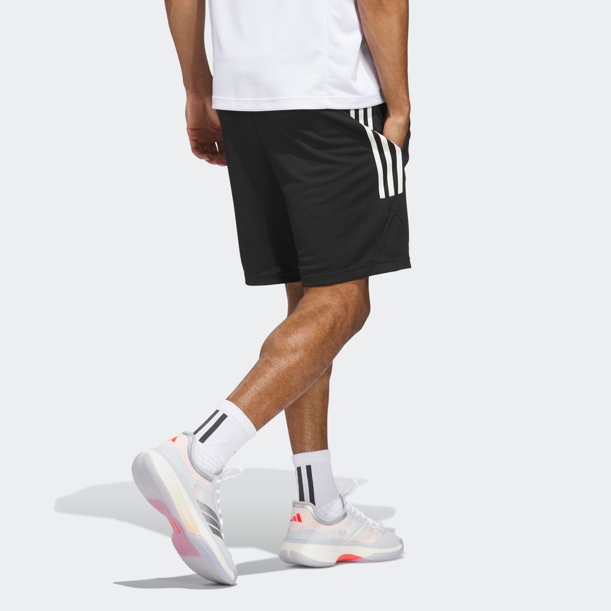 adidas Performance Trainingsshort 3-STRIPES SHORT Basketbal shorts, losse pasvorm, lage kruis, knielang (1-delig)