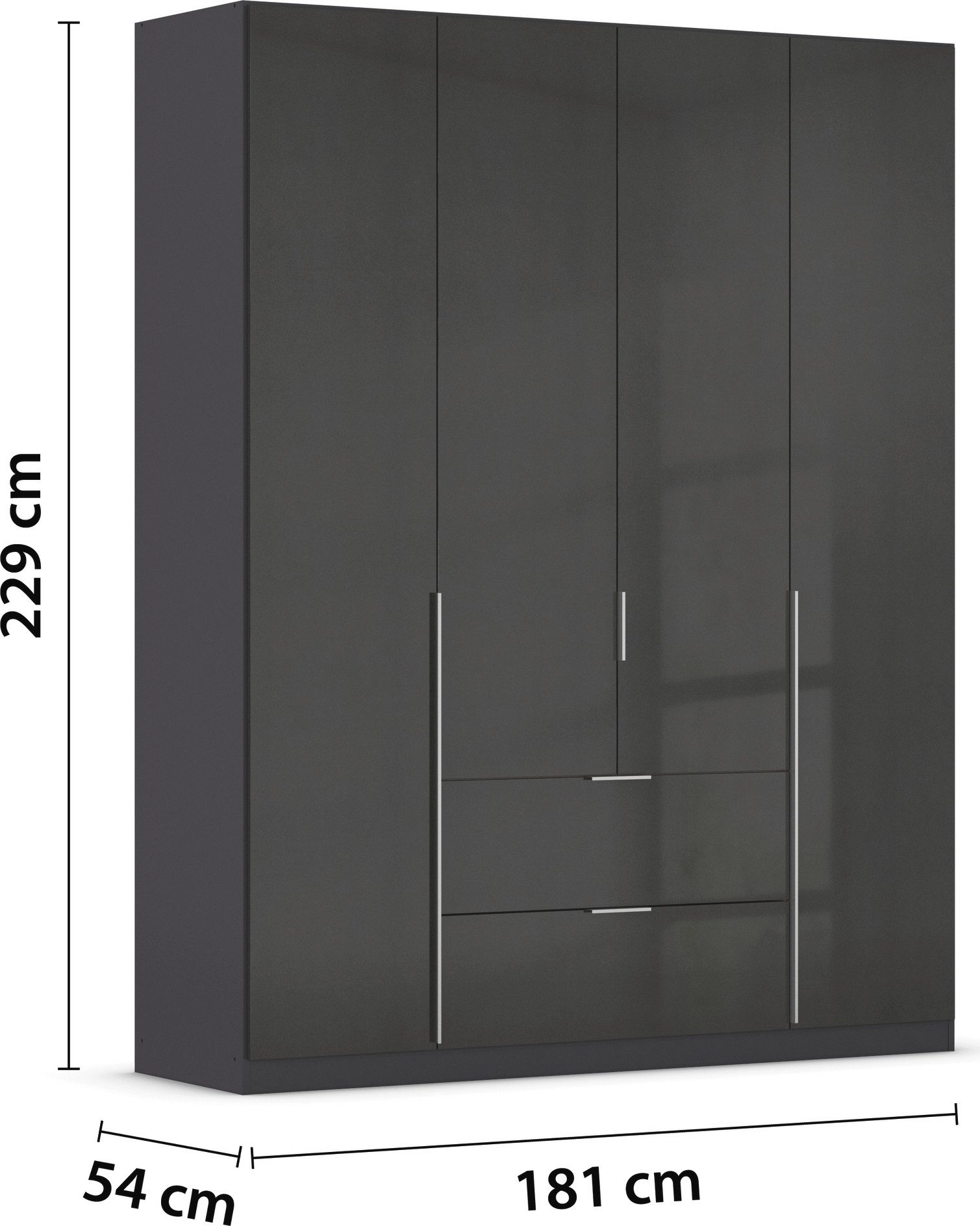 rauch Draaideurkast Kledingkast kast garderobe AGORDO met decor- of hoogglansfront