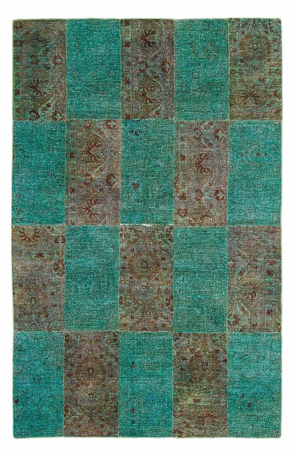 morgenland Wollen kleed Patchwork patchwork 194 x 146 cm Handgeknoopt