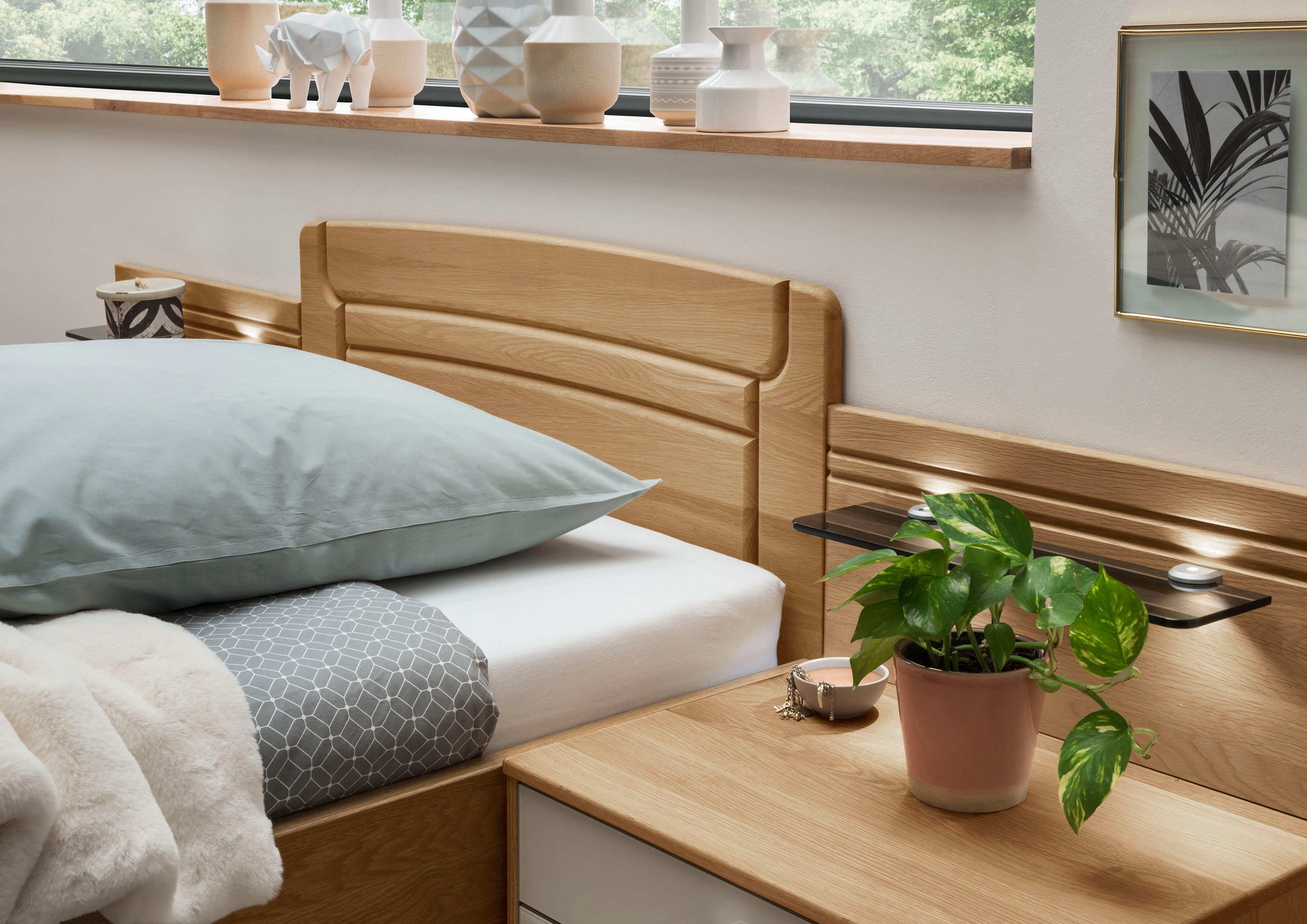 WIEMANN Houten bed Kiruna, mooie landelijke stijl, made in Germany 4-voudige lighoogteverstelling, in vele breedtes beschikbaar