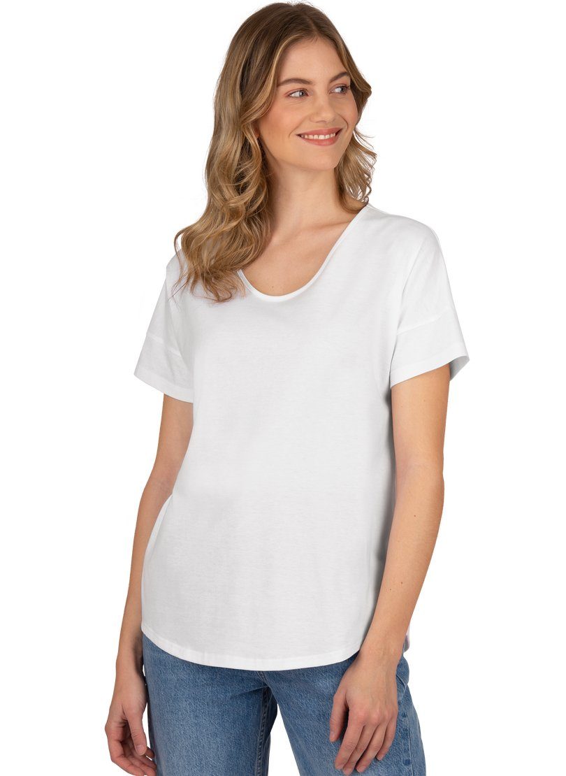 Trigema T-shirt TRIGEMA oversized T-shirt met V-hals (1-delig)