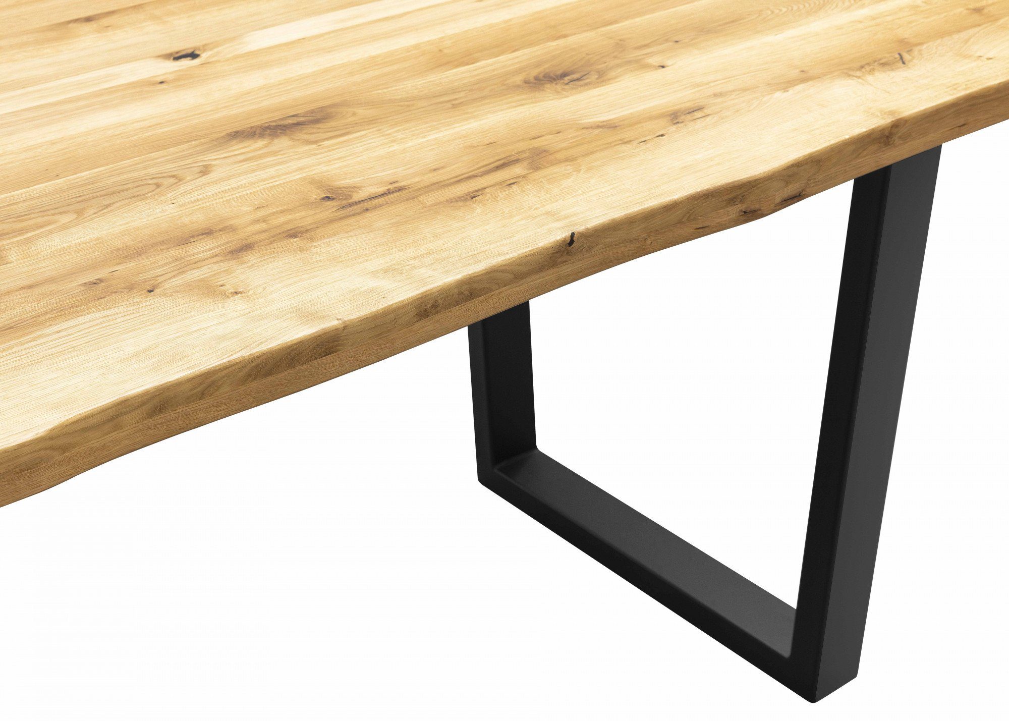 Home affaire Eettafel Dark blue Eiken massief hout en poedercoated metalen poten